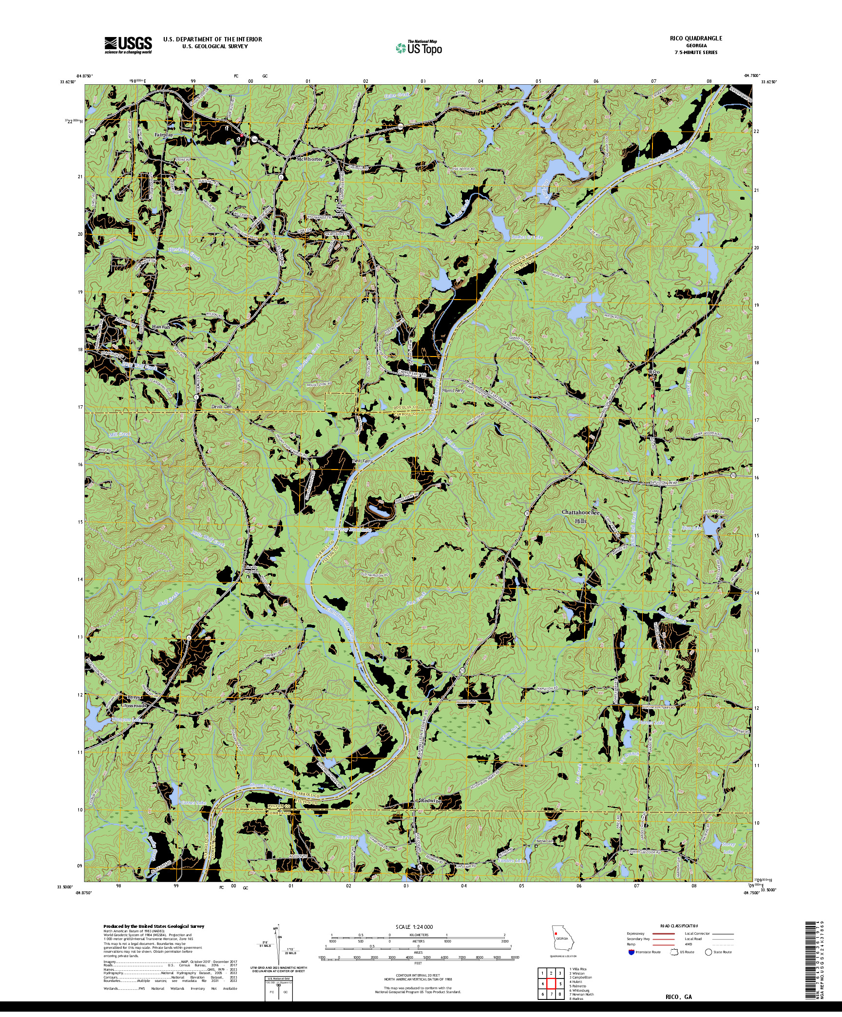 US TOPO 7.5-MINUTE MAP FOR RICO, GA