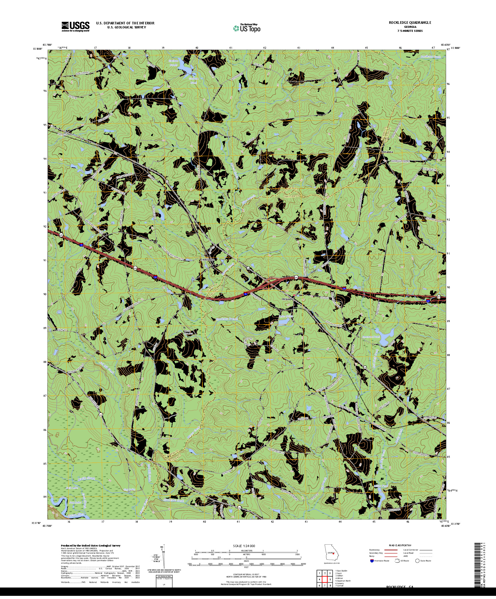 US TOPO 7.5-MINUTE MAP FOR ROCKLEDGE, GA