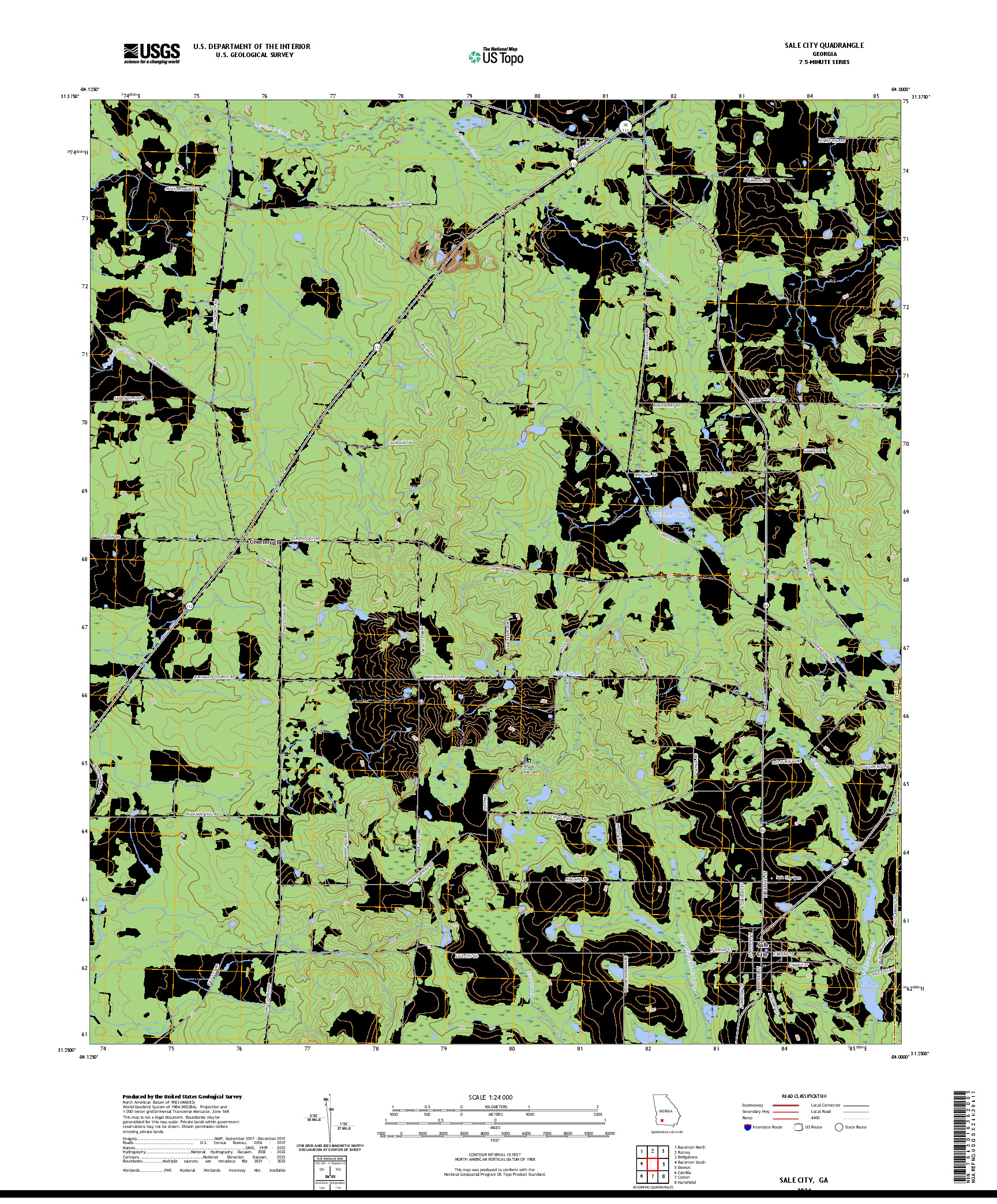 US TOPO 7.5-MINUTE MAP FOR SALE CITY, GA