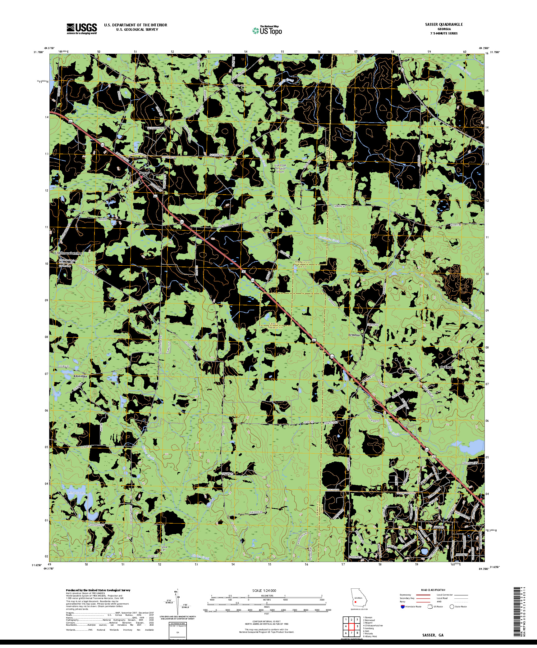 US TOPO 7.5-MINUTE MAP FOR SASSER, GA