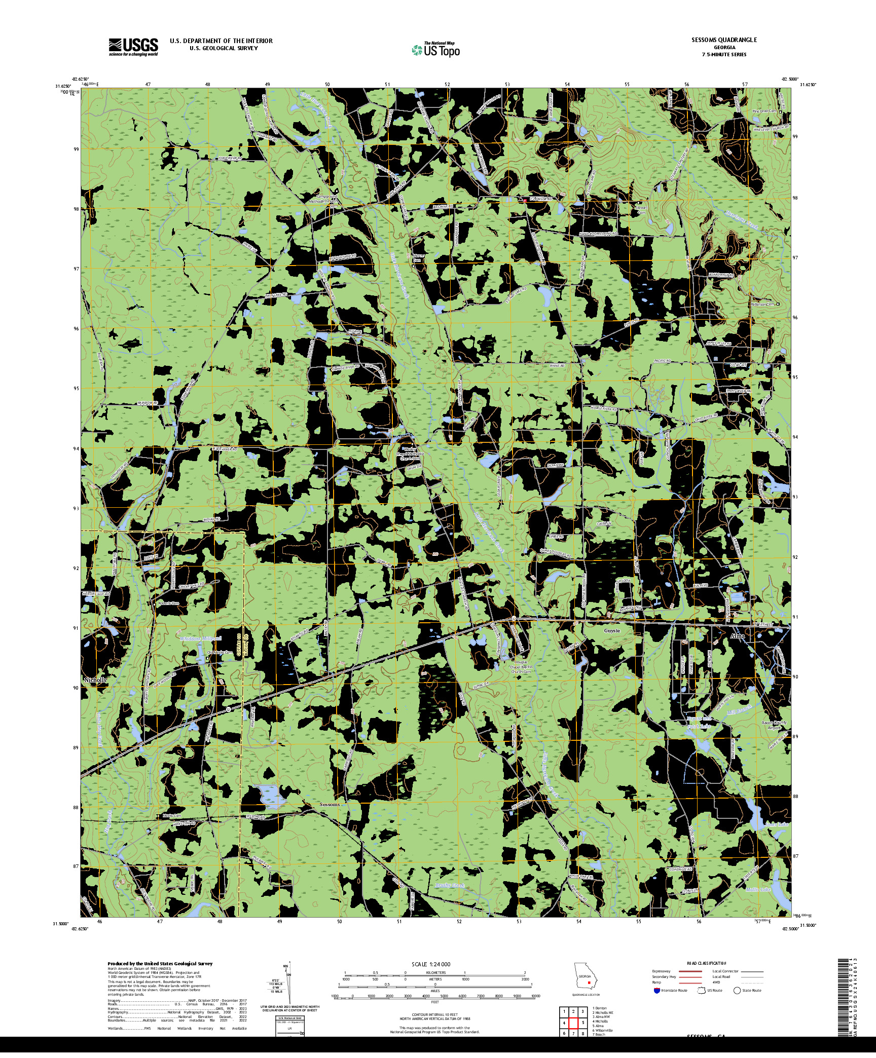 US TOPO 7.5-MINUTE MAP FOR SESSOMS, GA