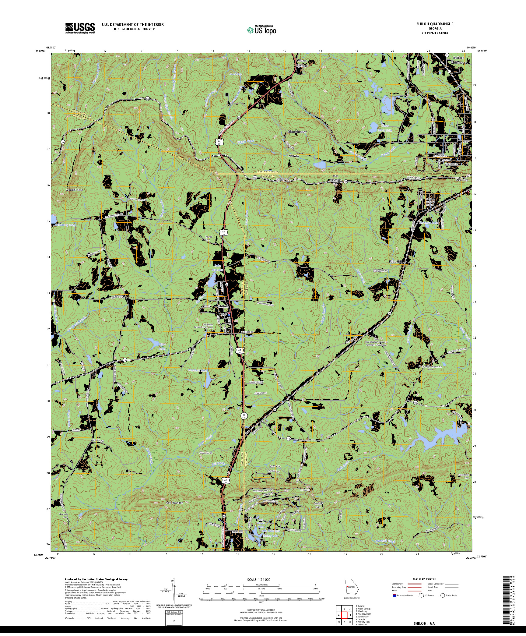 US TOPO 7.5-MINUTE MAP FOR SHILOH, GA