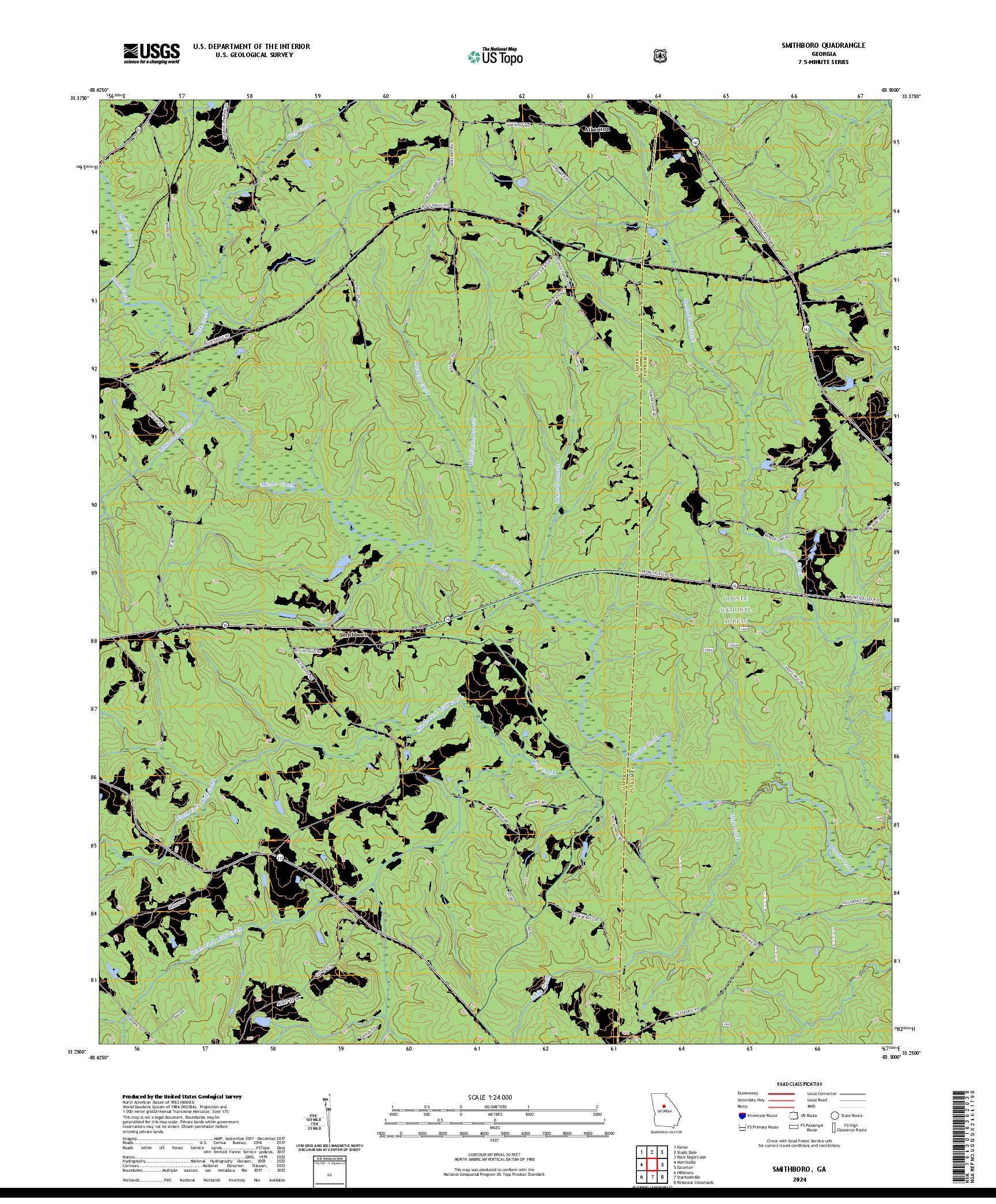 US TOPO 7.5-MINUTE MAP FOR SMITHBORO, GA