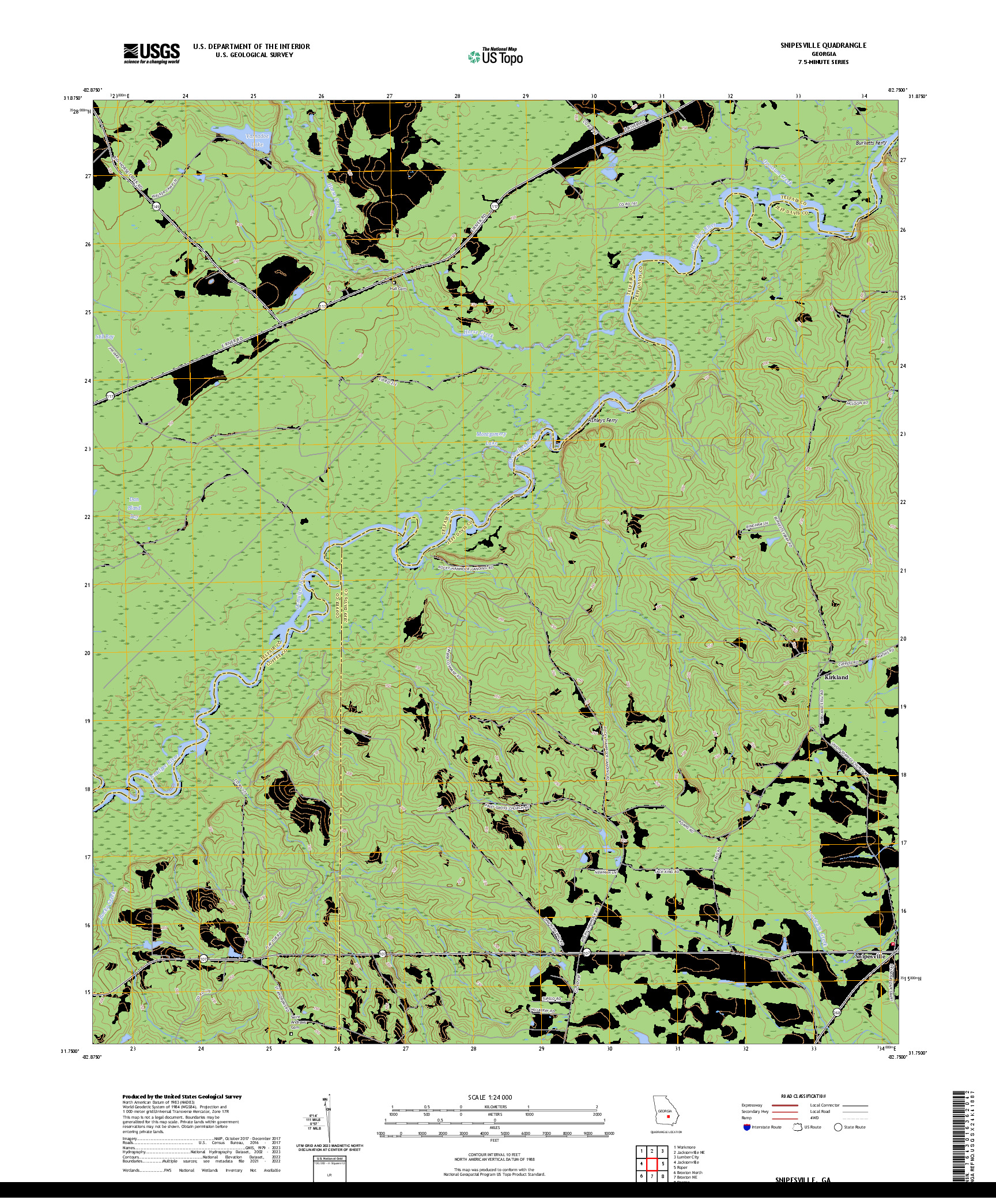 US TOPO 7.5-MINUTE MAP FOR SNIPESVILLE, GA