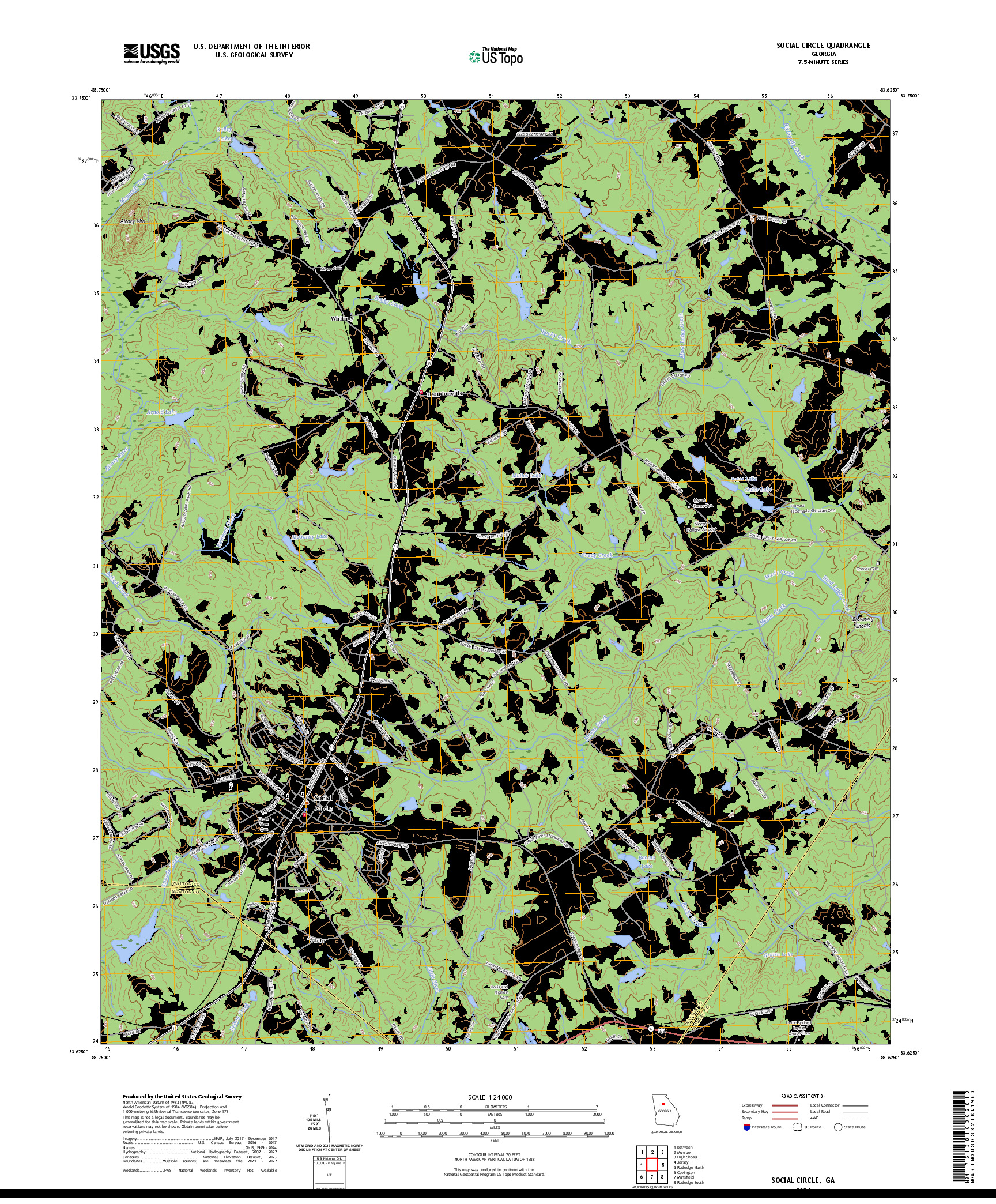 US TOPO 7.5-MINUTE MAP FOR SOCIAL CIRCLE, GA
