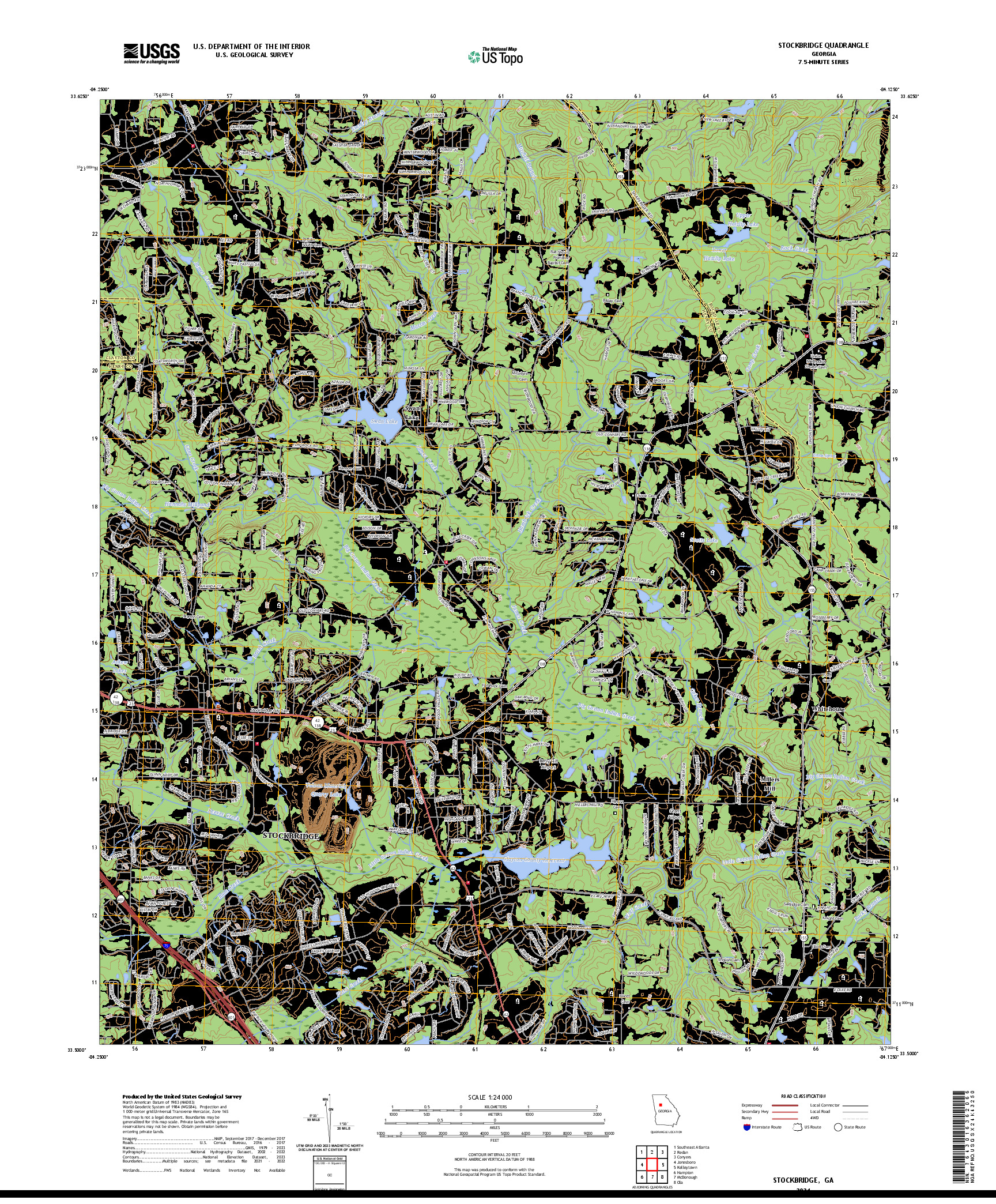 US TOPO 7.5-MINUTE MAP FOR STOCKBRIDGE, GA