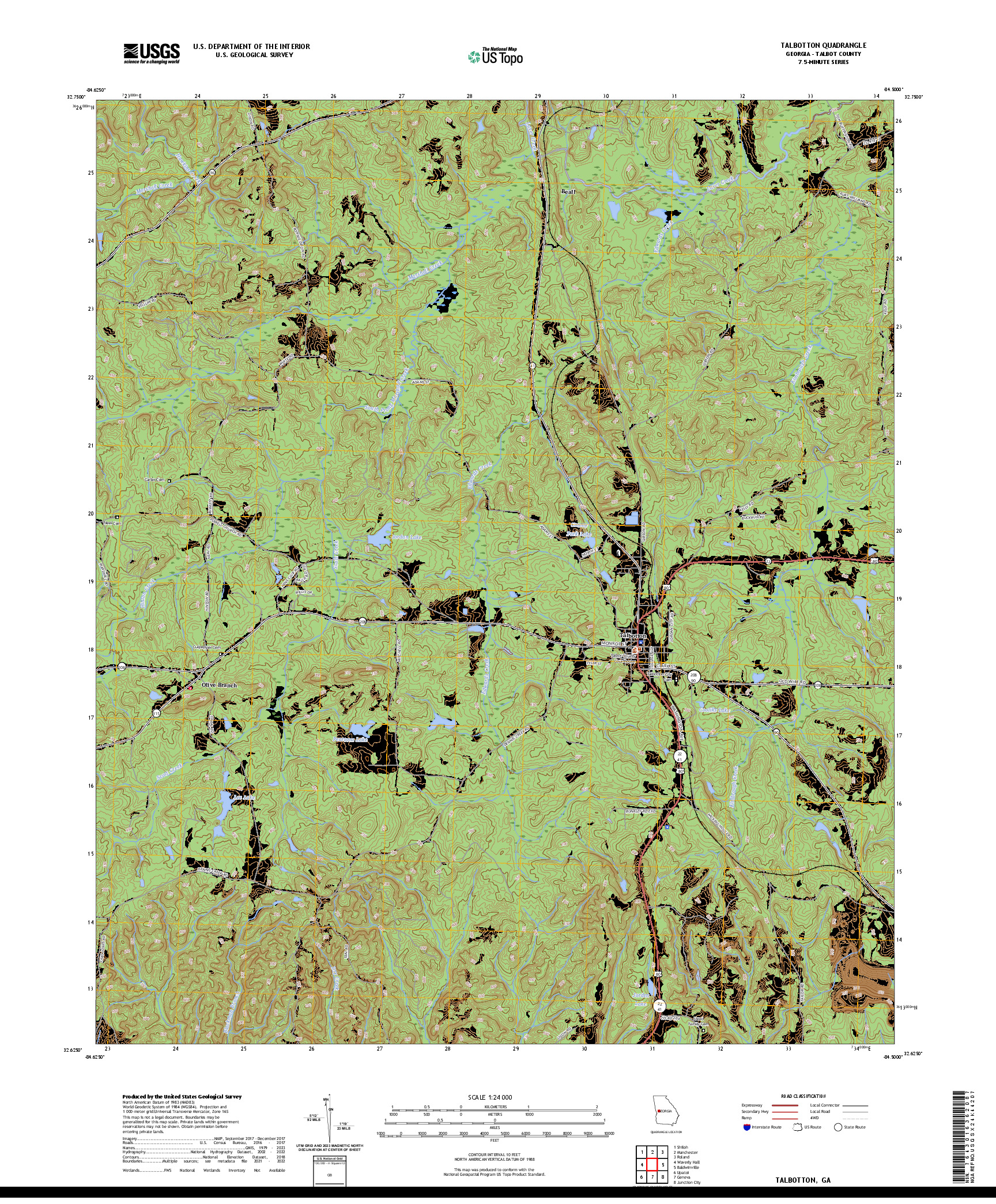 US TOPO 7.5-MINUTE MAP FOR TALBOTTON, GA