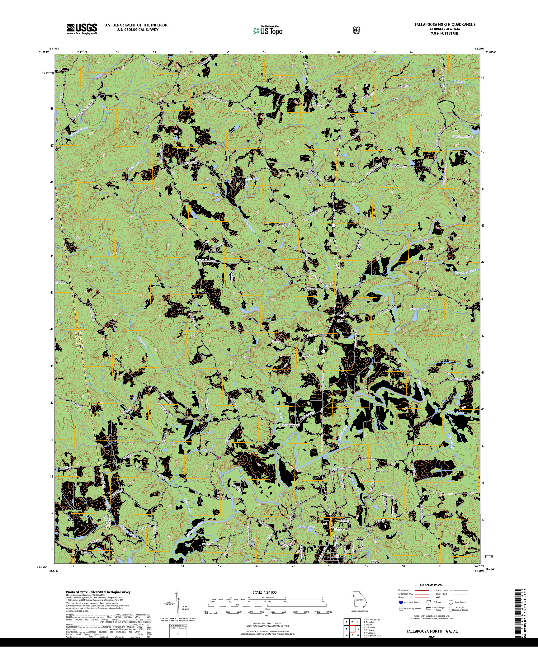 US TOPO 7.5-MINUTE MAP FOR TALLAPOOSA NORTH, GA,AL