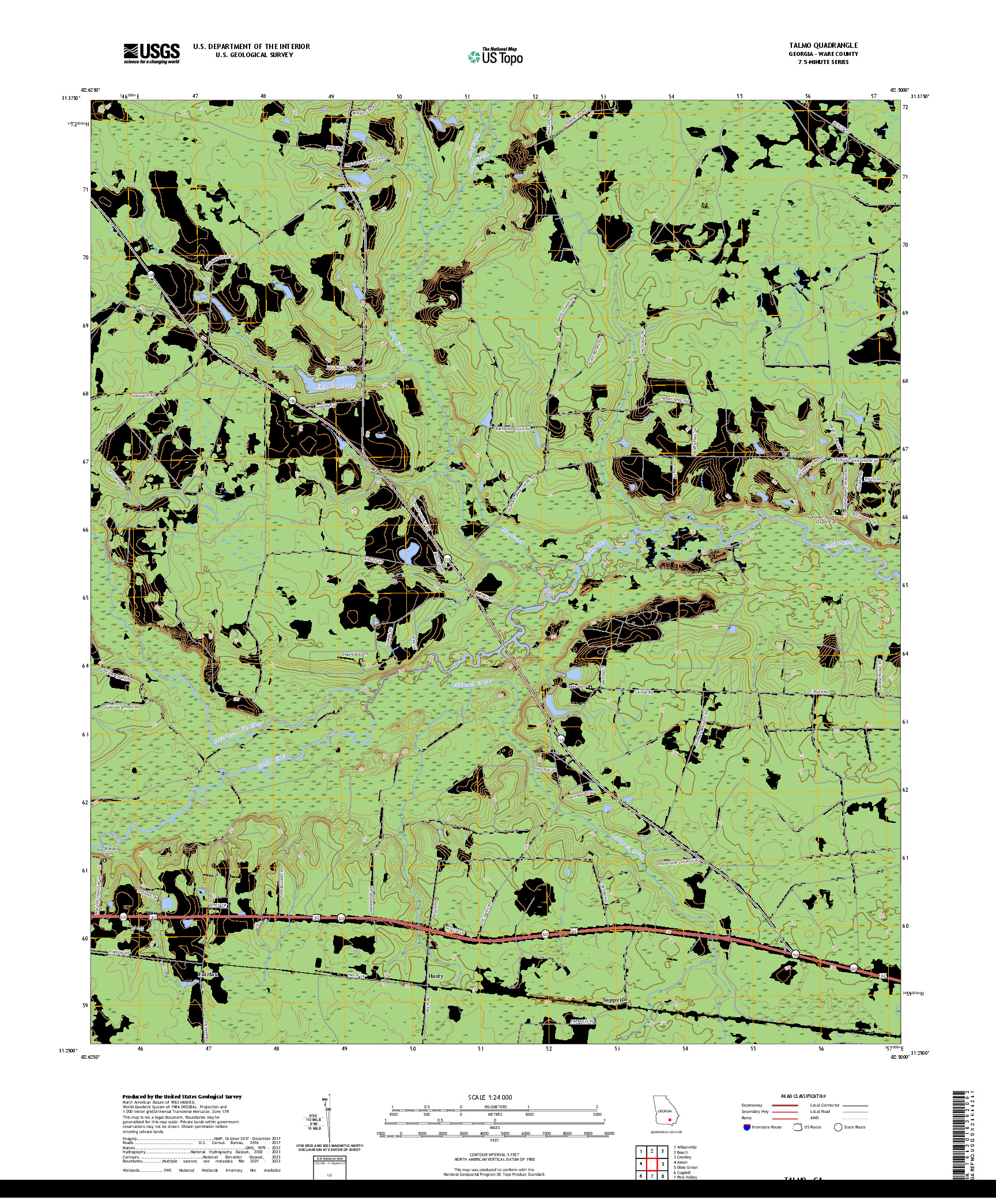 US TOPO 7.5-MINUTE MAP FOR TALMO, GA