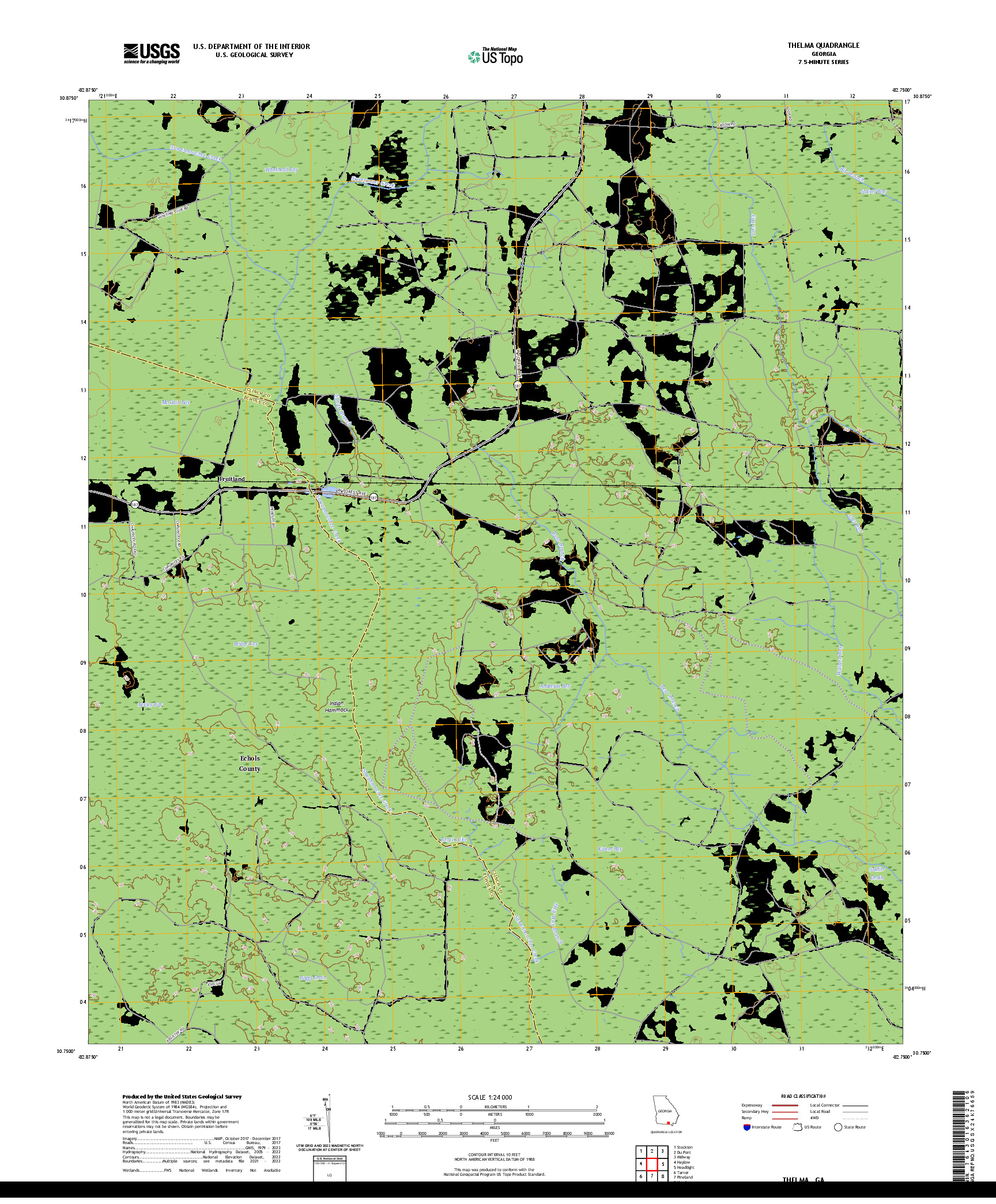 US TOPO 7.5-MINUTE MAP FOR THELMA, GA