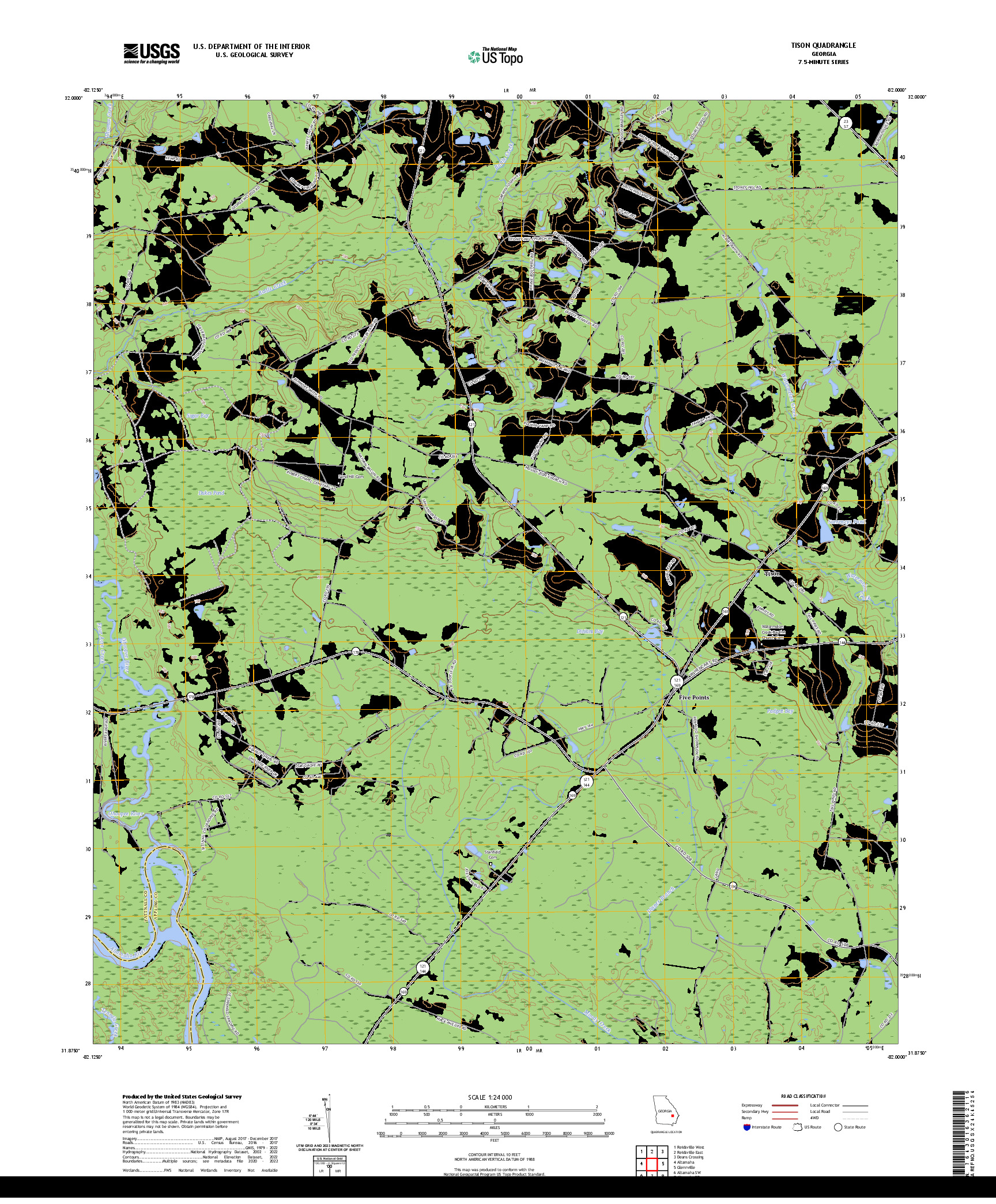US TOPO 7.5-MINUTE MAP FOR TISON, GA