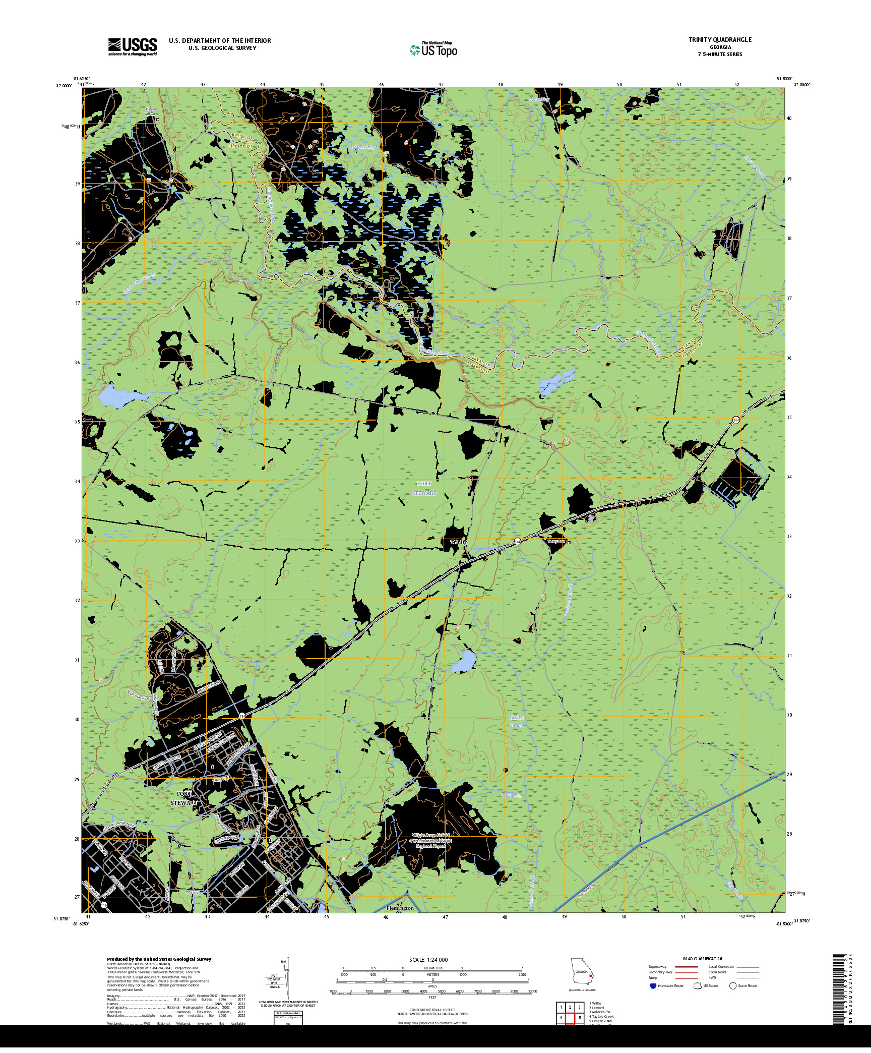 US TOPO 7.5-MINUTE MAP FOR TRINITY, GA