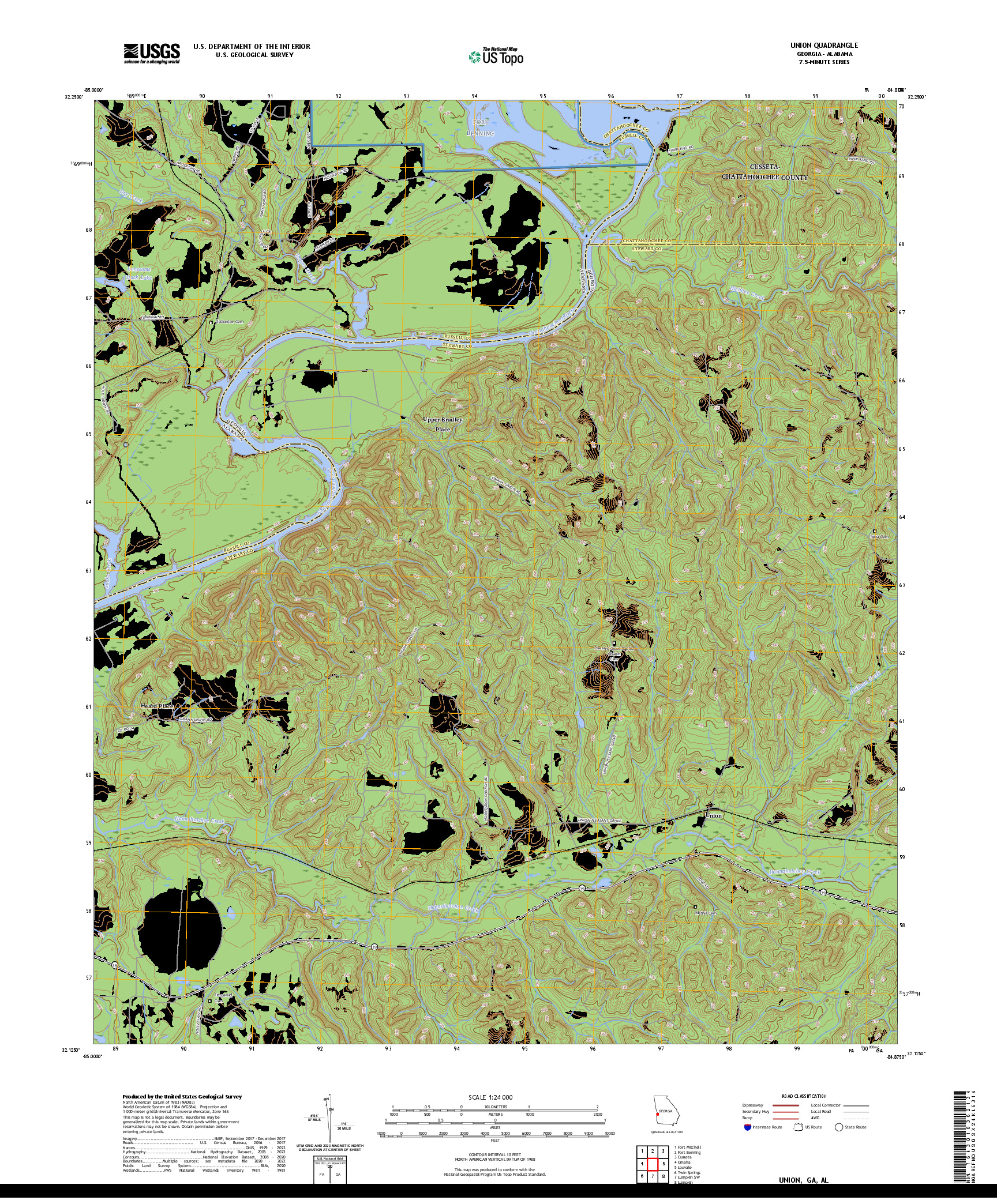 US TOPO 7.5-MINUTE MAP FOR UNION, GA,AL