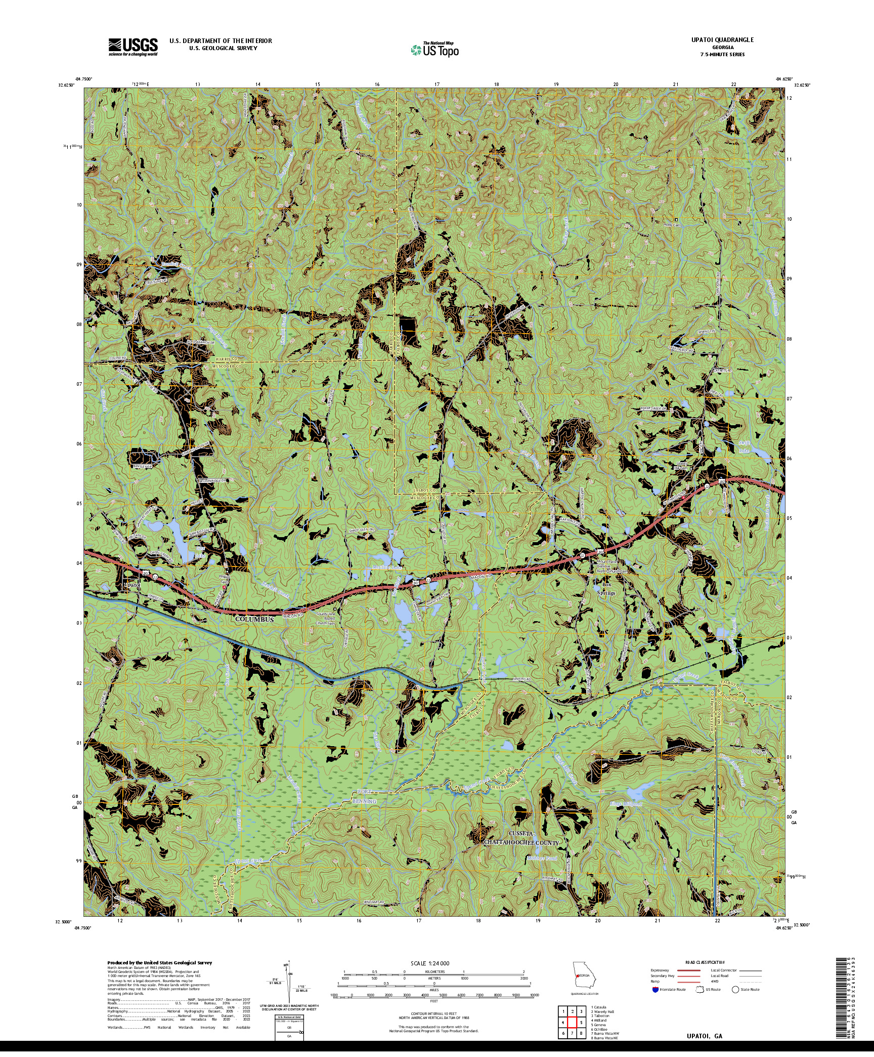 US TOPO 7.5-MINUTE MAP FOR UPATOI, GA