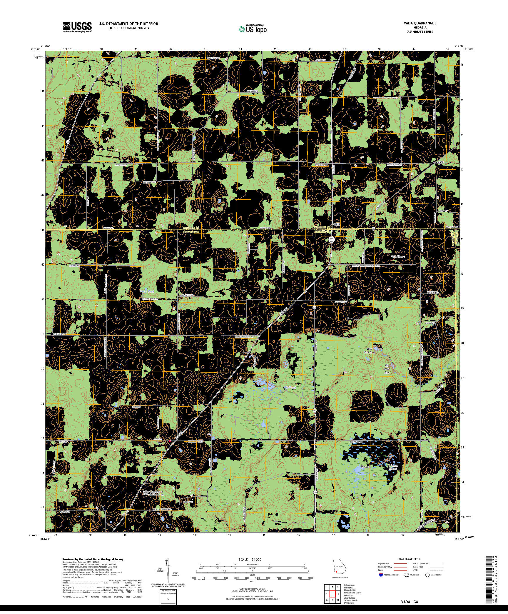 US TOPO 7.5-MINUTE MAP FOR VADA, GA