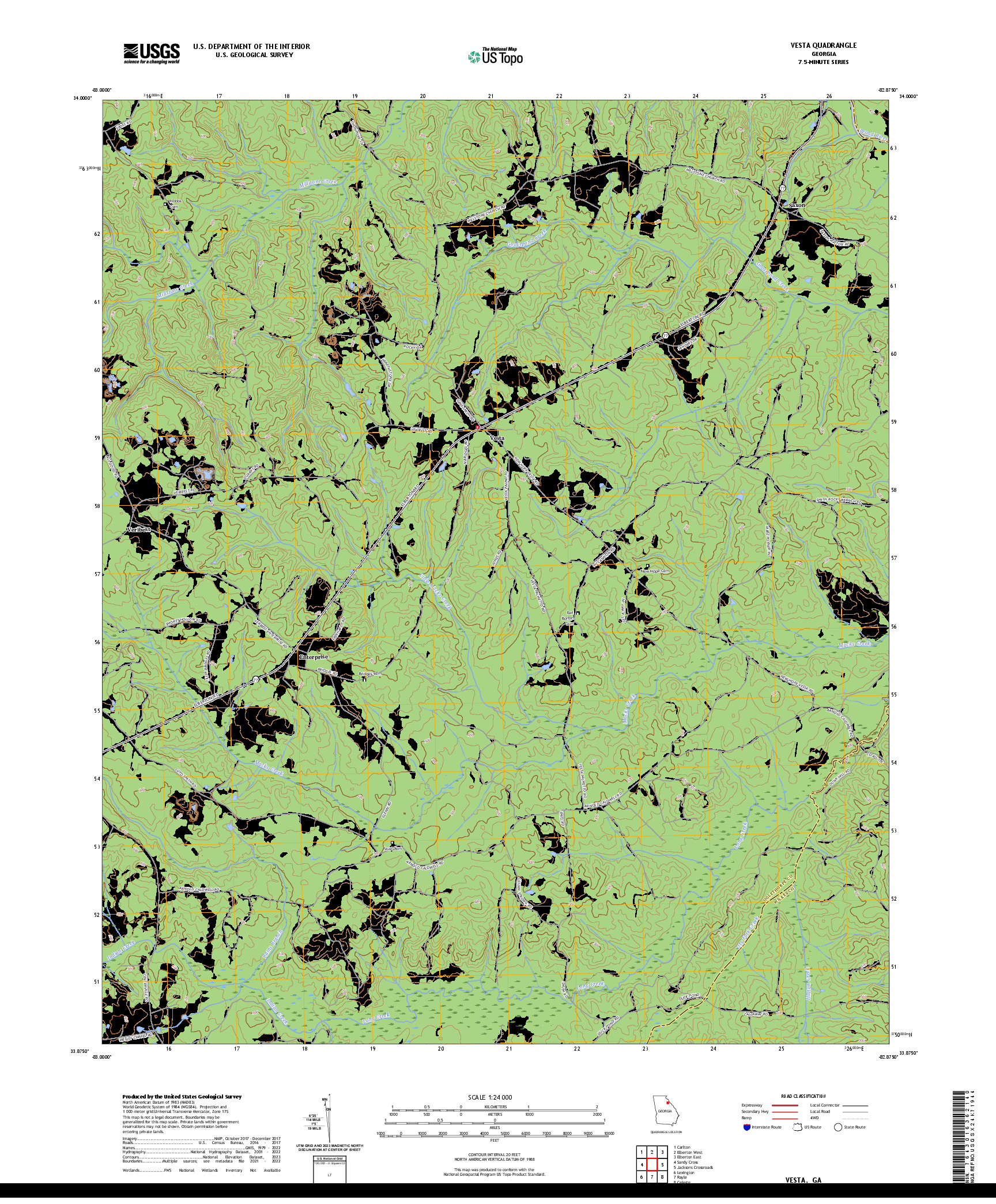 US TOPO 7.5-MINUTE MAP FOR VESTA, GA