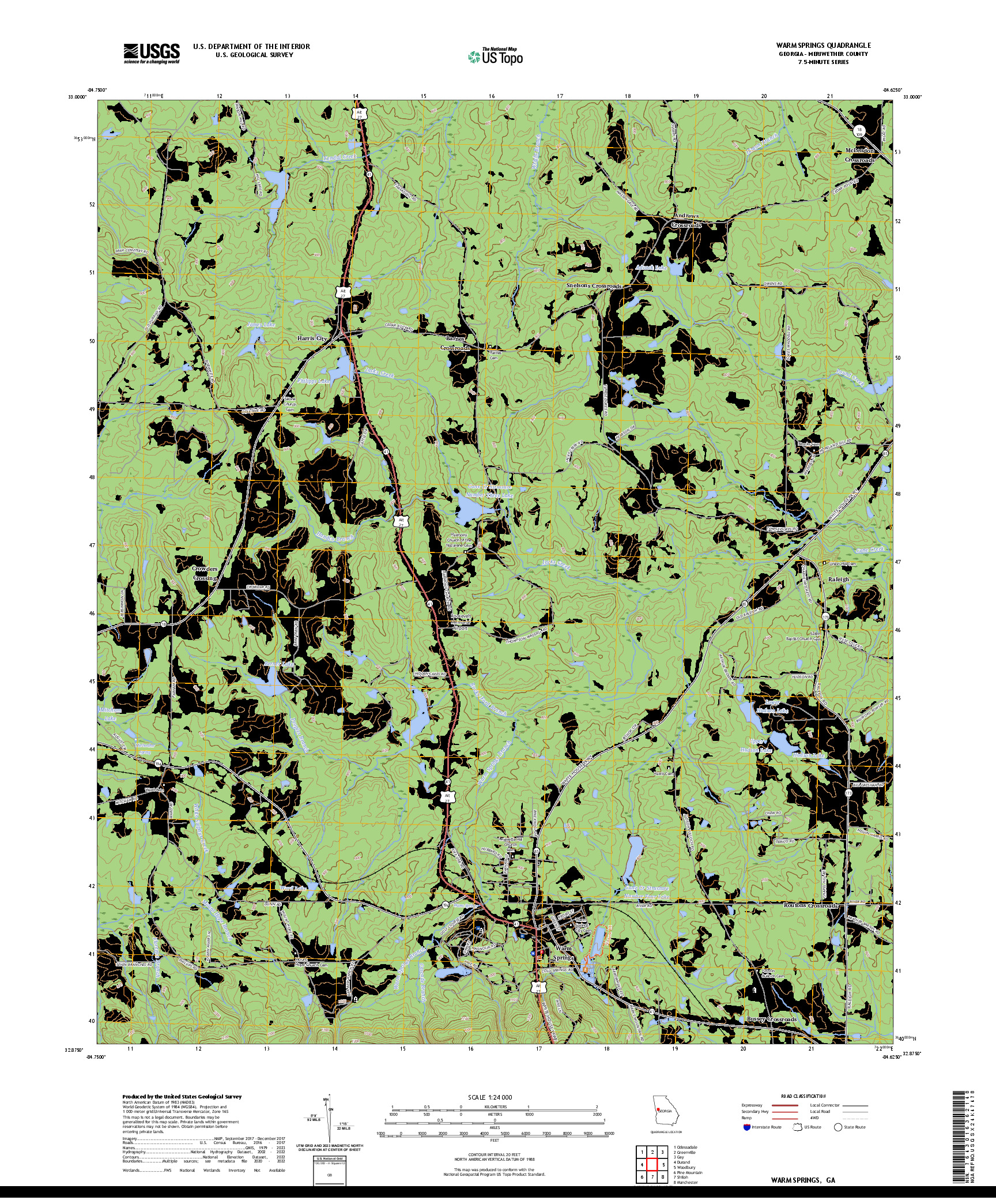 US TOPO 7.5-MINUTE MAP FOR WARM SPRINGS, GA