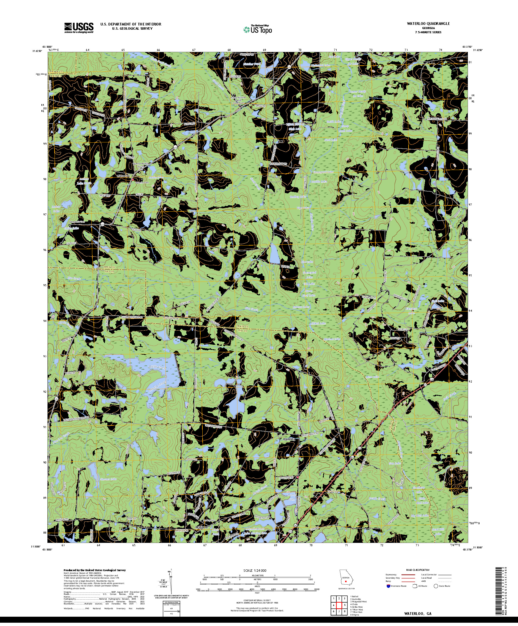 US TOPO 7.5-MINUTE MAP FOR WATERLOO, GA
