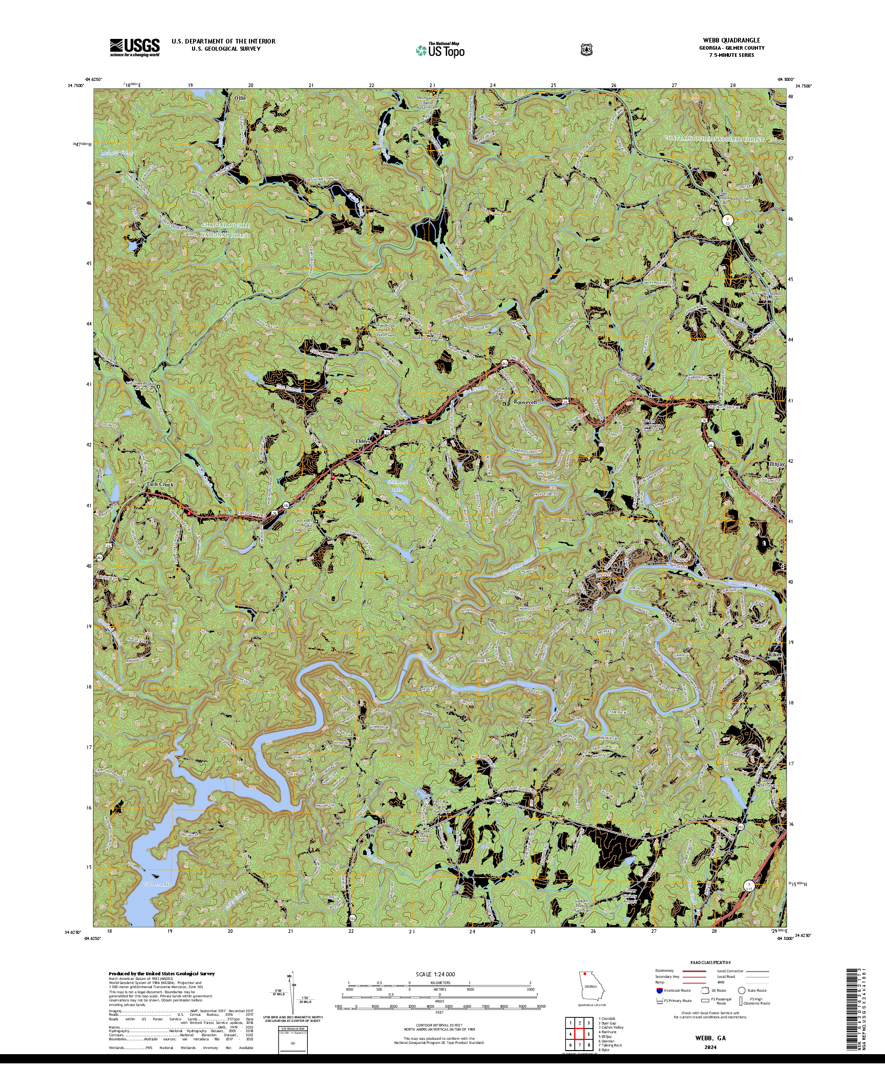 US TOPO 7.5-MINUTE MAP FOR WEBB, GA