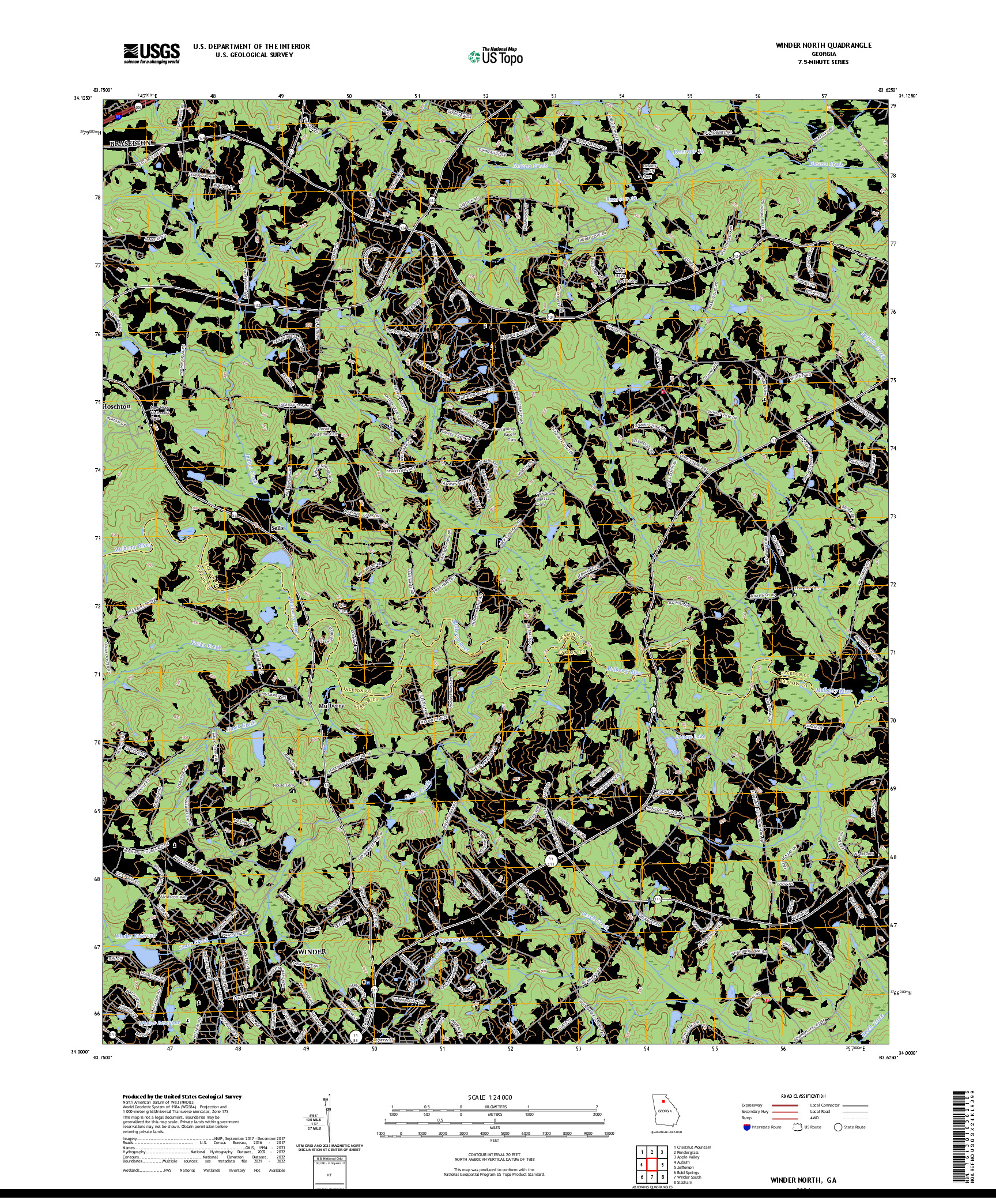 US TOPO 7.5-MINUTE MAP FOR WINDER NORTH, GA