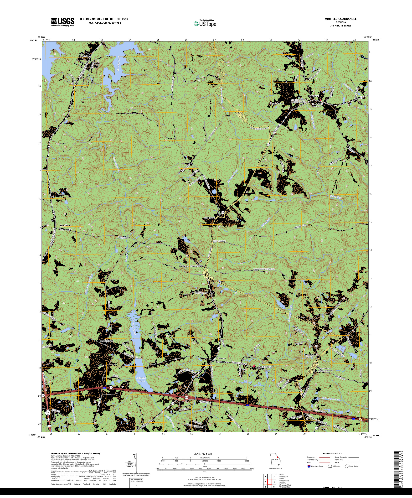 US TOPO 7.5-MINUTE MAP FOR WINFIELD, GA