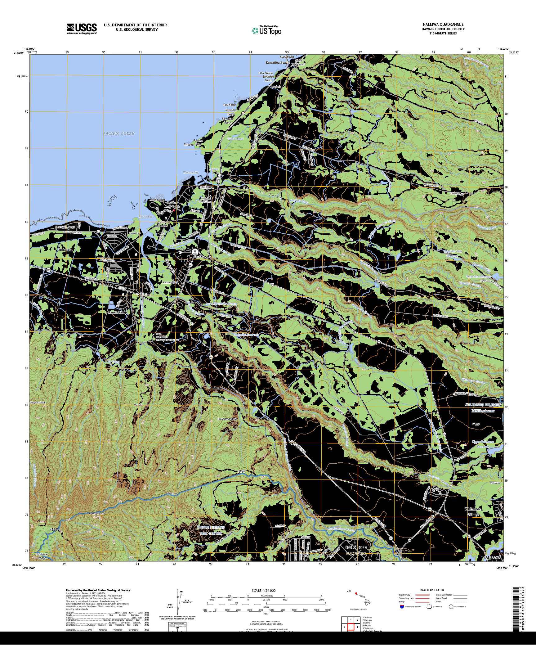 US TOPO 7.5-MINUTE MAP FOR HALEIWA, HI
