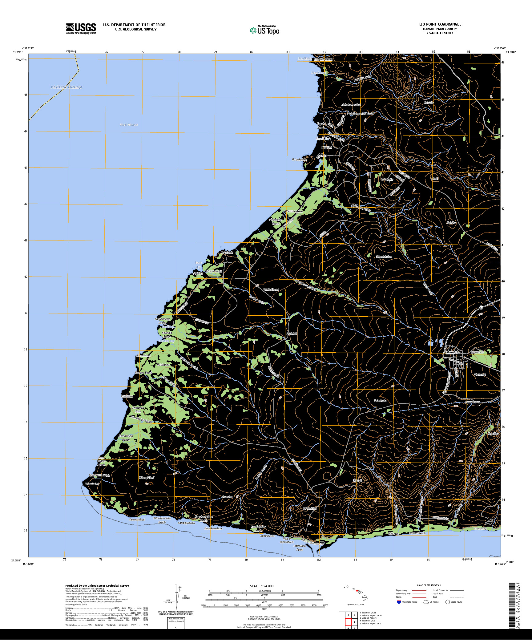 US TOPO 7.5-MINUTE MAP FOR ILIO POINT, HI