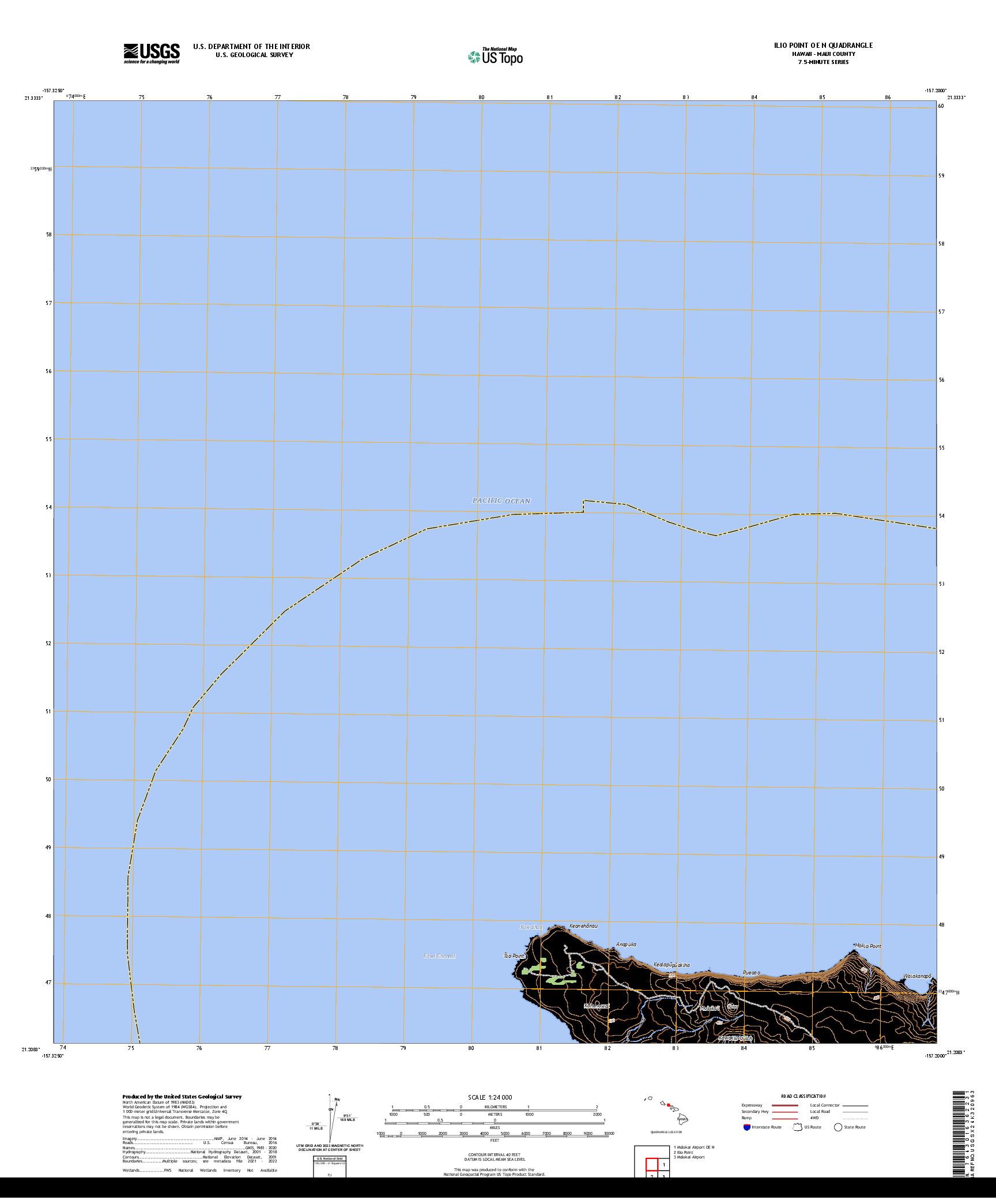 US TOPO 7.5-MINUTE MAP FOR ILIO POINT OE N, HI