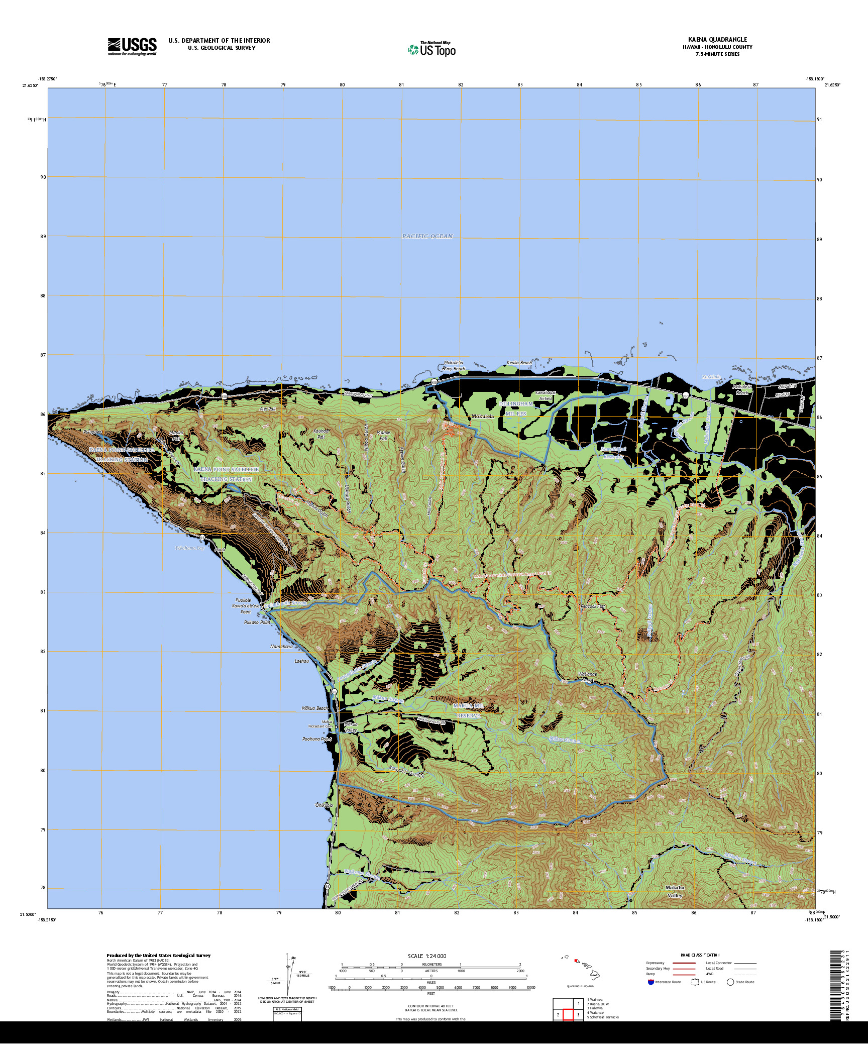 US TOPO 7.5-MINUTE MAP FOR KAENA, HI
