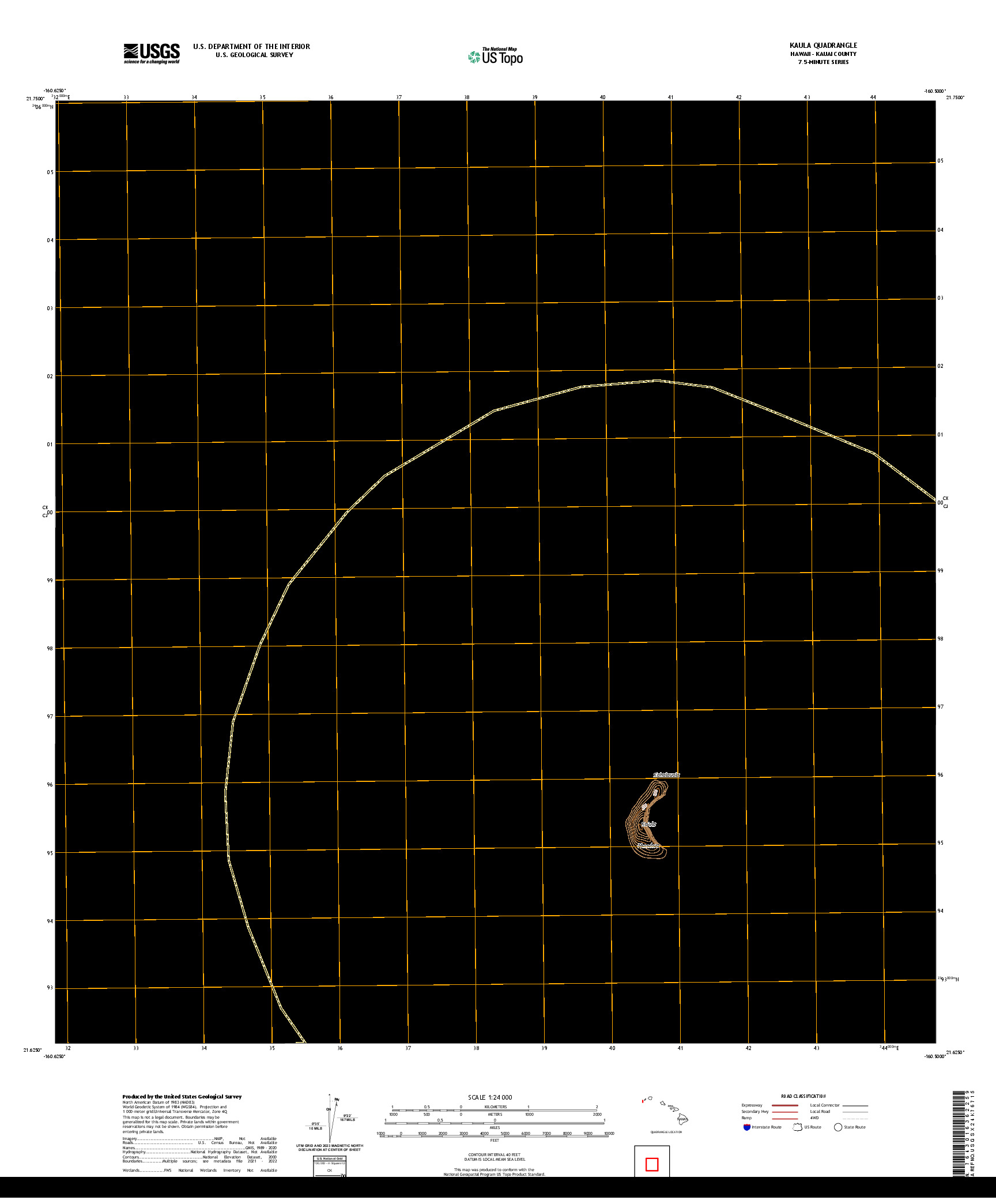 US TOPO 7.5-MINUTE MAP FOR KAULA, HI