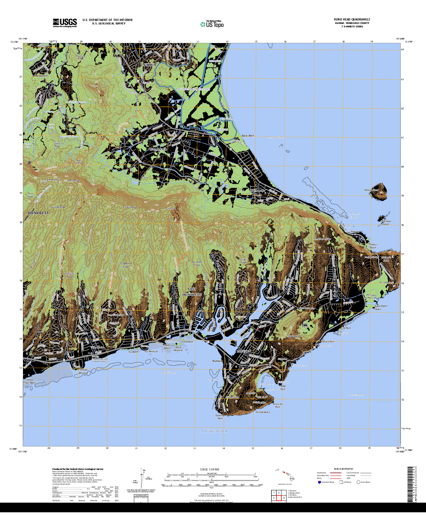 US TOPO 7.5-MINUTE MAP FOR KOKO HEAD, HI