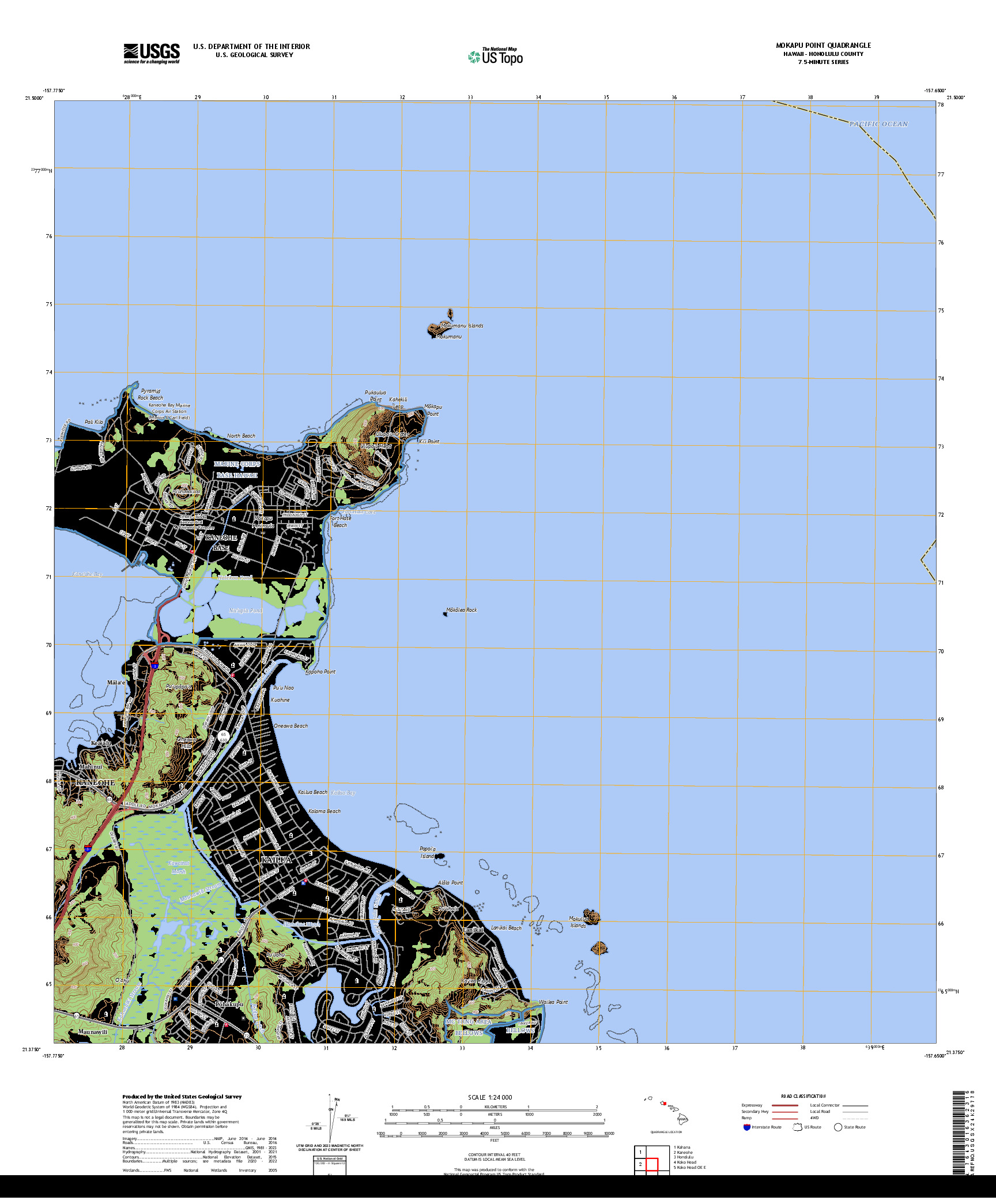 US TOPO 7.5-MINUTE MAP FOR MOKAPU POINT, HI