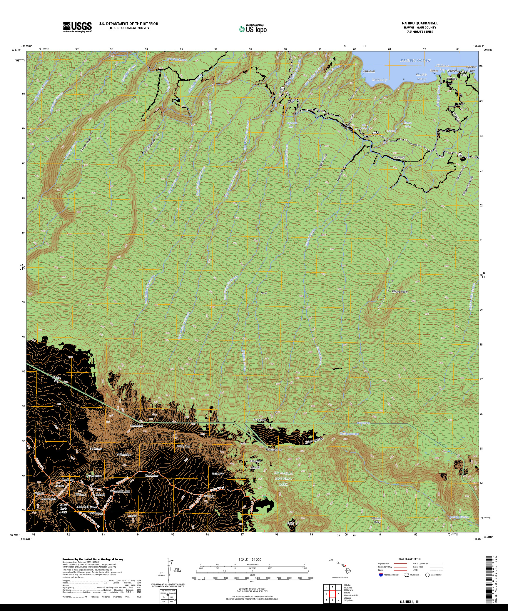 US TOPO 7.5-MINUTE MAP FOR NAHIKU, HI