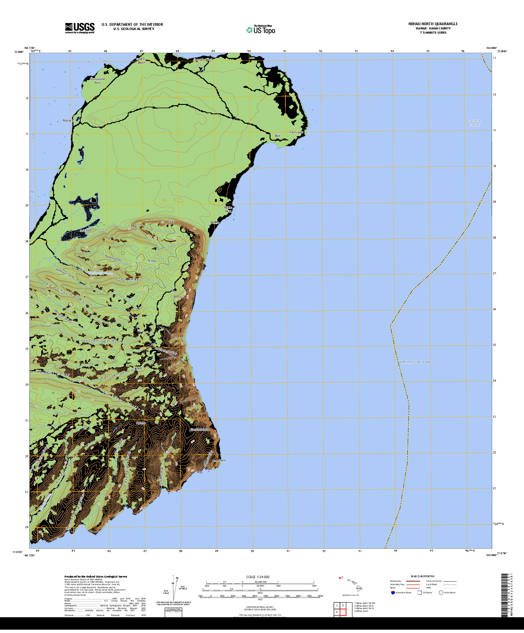 US TOPO 7.5-MINUTE MAP FOR NIIHAU NORTH, HI