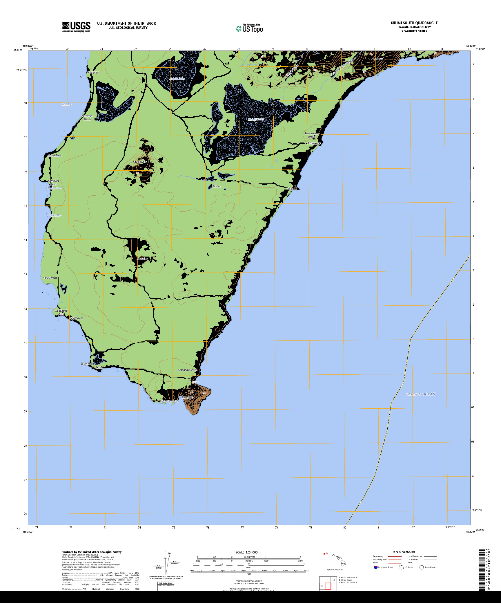 US TOPO 7.5-MINUTE MAP FOR NIIHAU SOUTH, HI