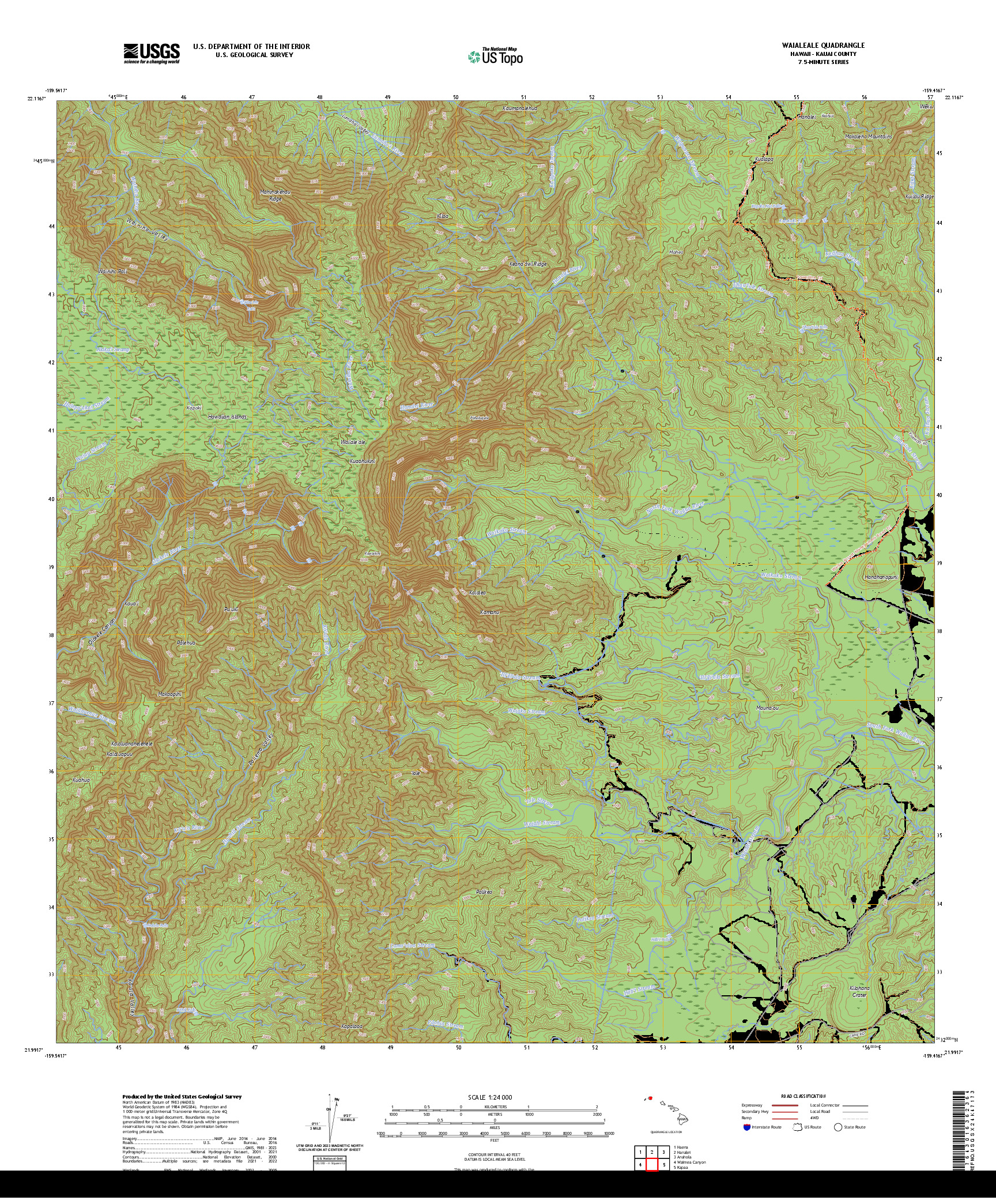 US TOPO 7.5-MINUTE MAP FOR WAIALEALE, HI