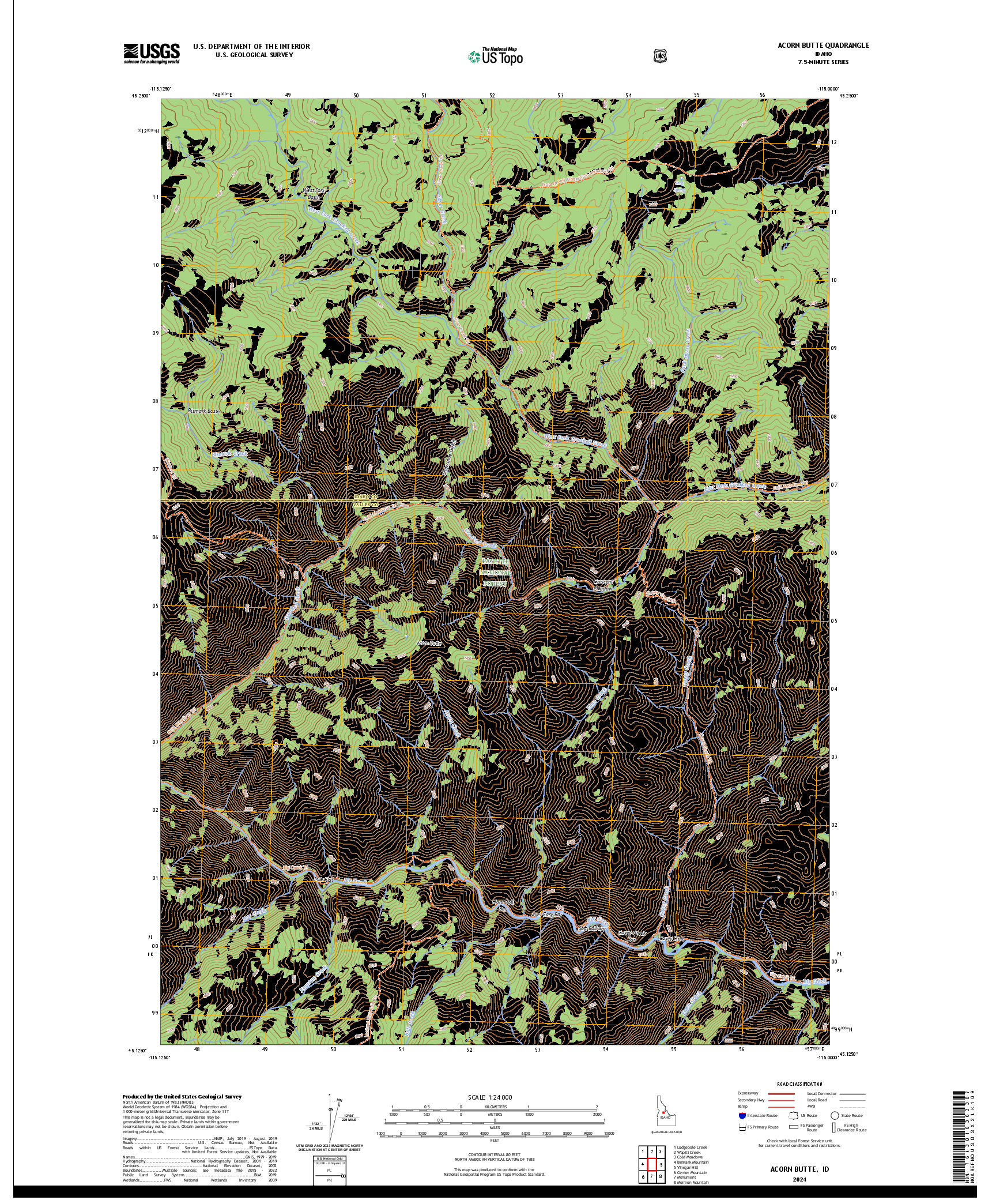 US TOPO 7.5-MINUTE MAP FOR ACORN BUTTE, ID