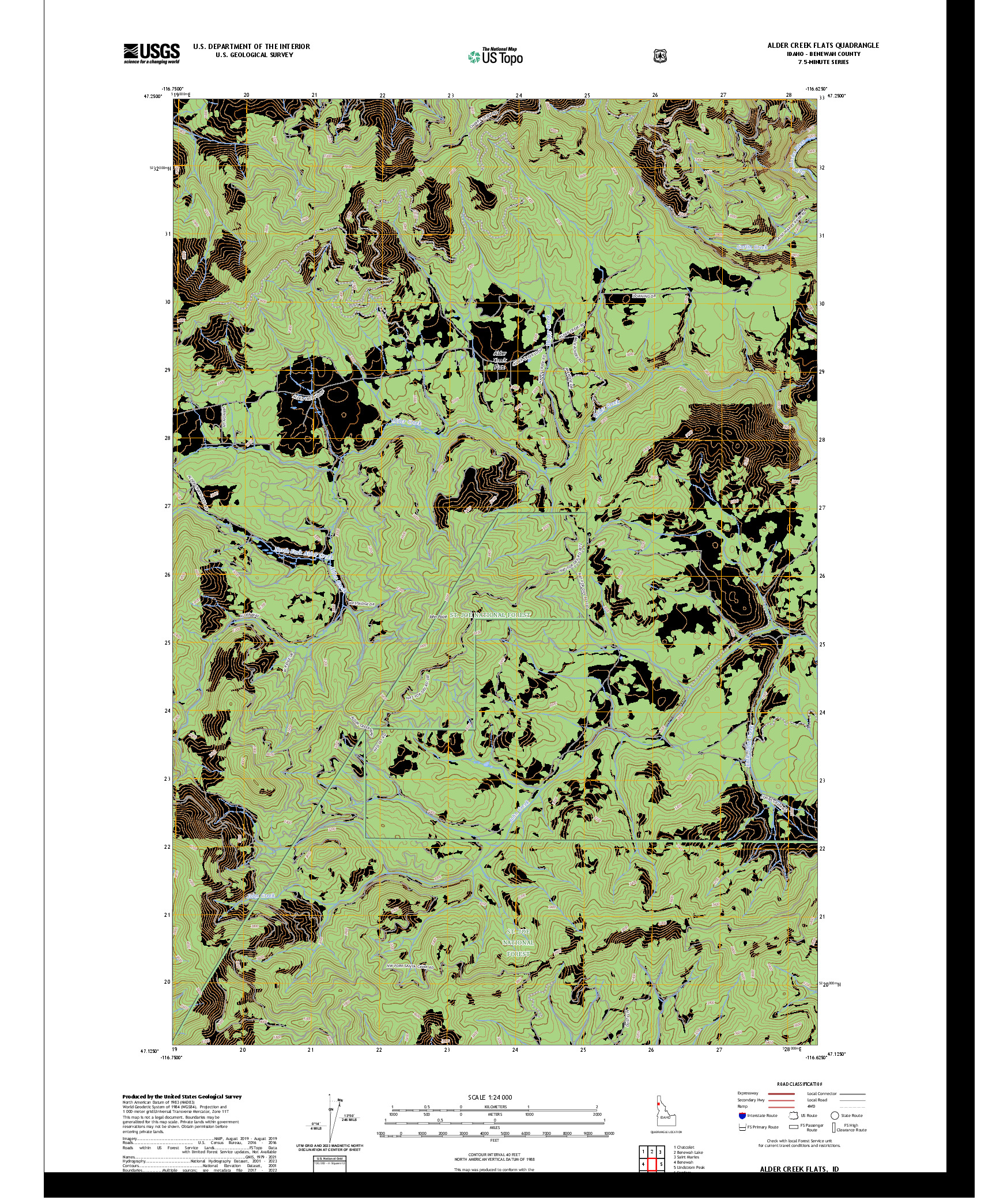 US TOPO 7.5-MINUTE MAP FOR ALDER CREEK FLATS, ID