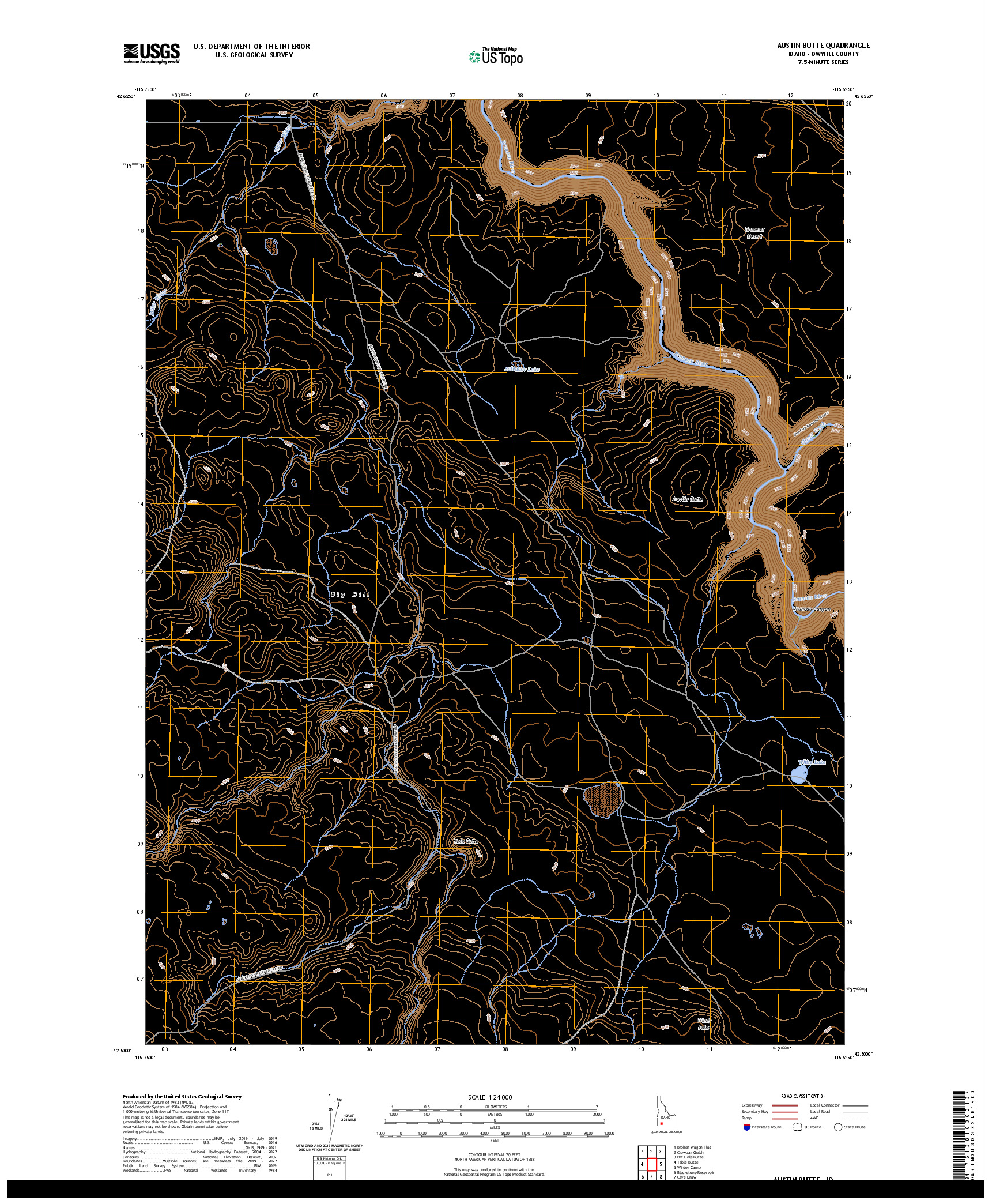 US TOPO 7.5-MINUTE MAP FOR AUSTIN BUTTE, ID