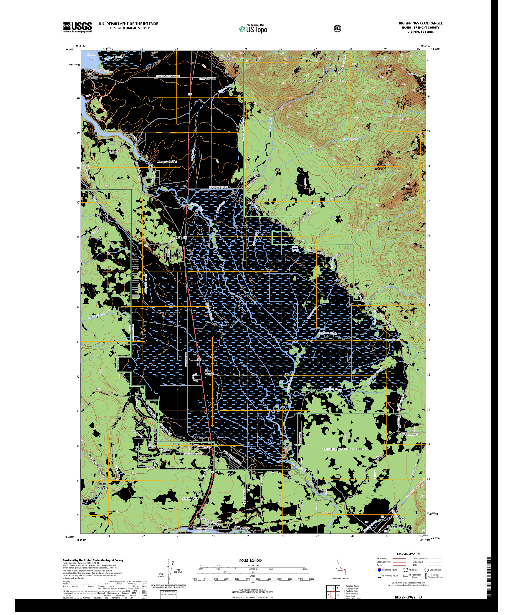 US TOPO 7.5-MINUTE MAP FOR BIG SPRINGS, ID