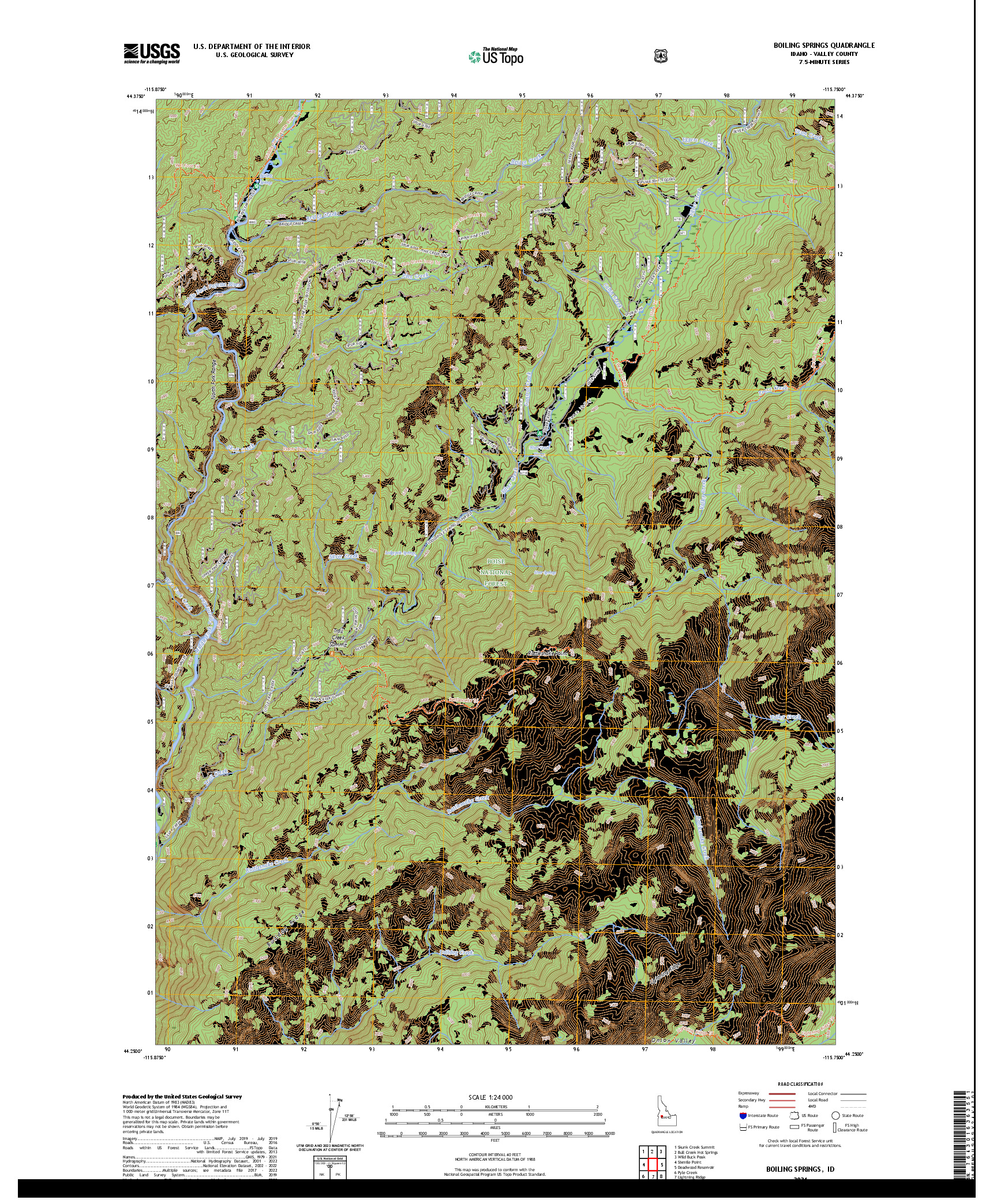 US TOPO 7.5-MINUTE MAP FOR BOILING SPRINGS, ID