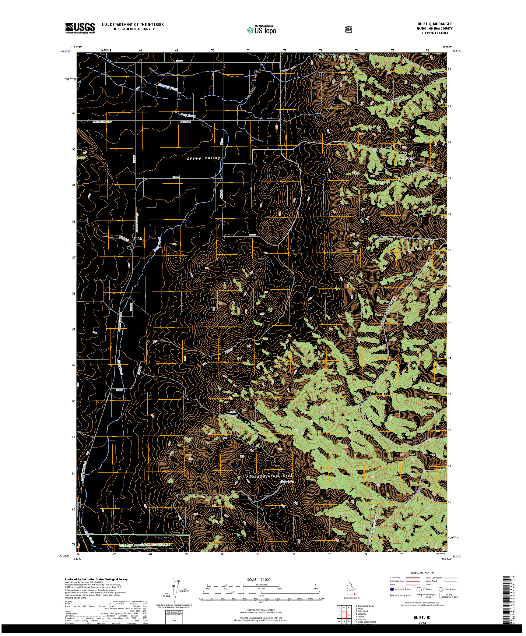 US TOPO 7.5-MINUTE MAP FOR BUIST, ID