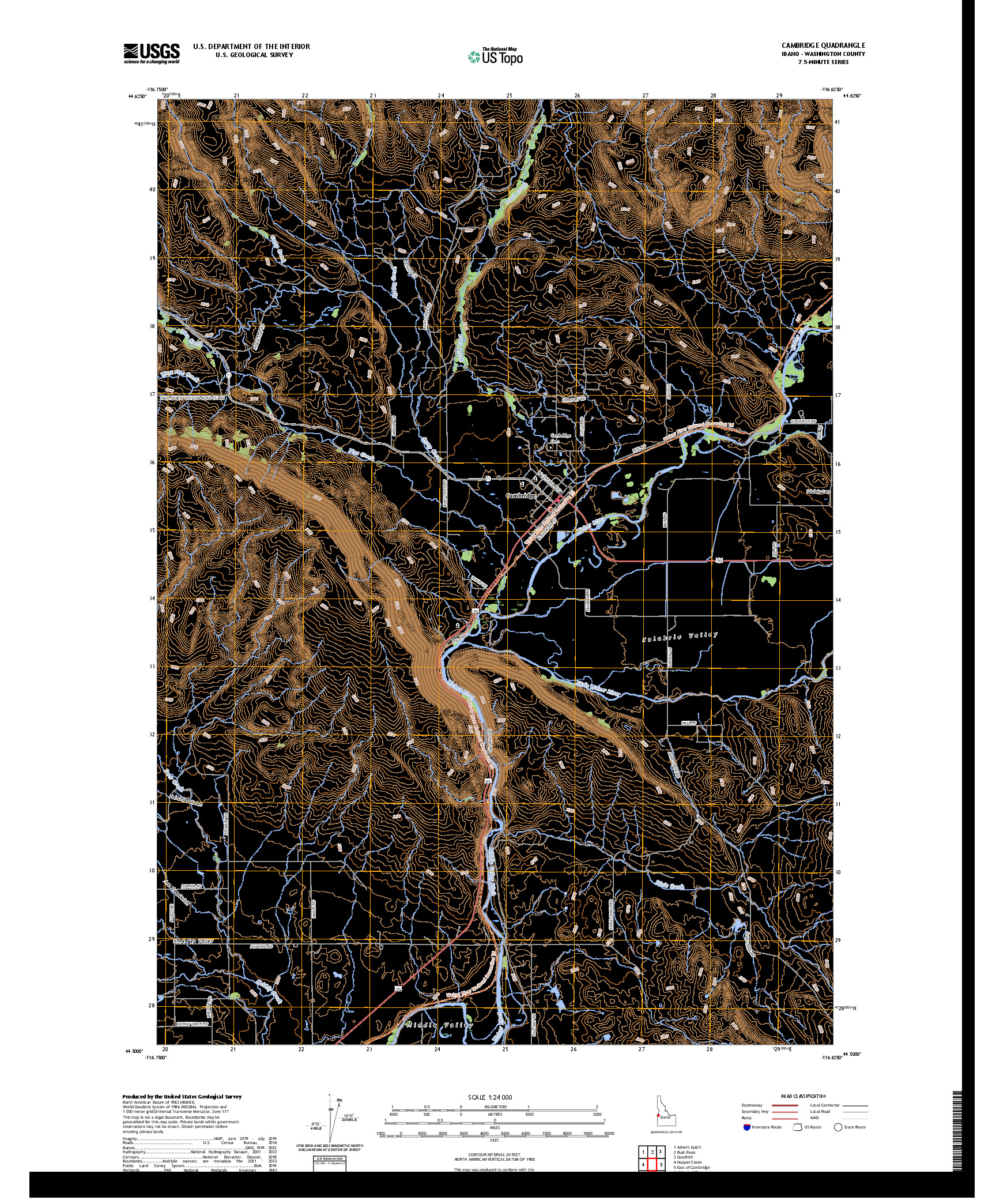 US TOPO 7.5-MINUTE MAP FOR CAMBRIDGE, ID