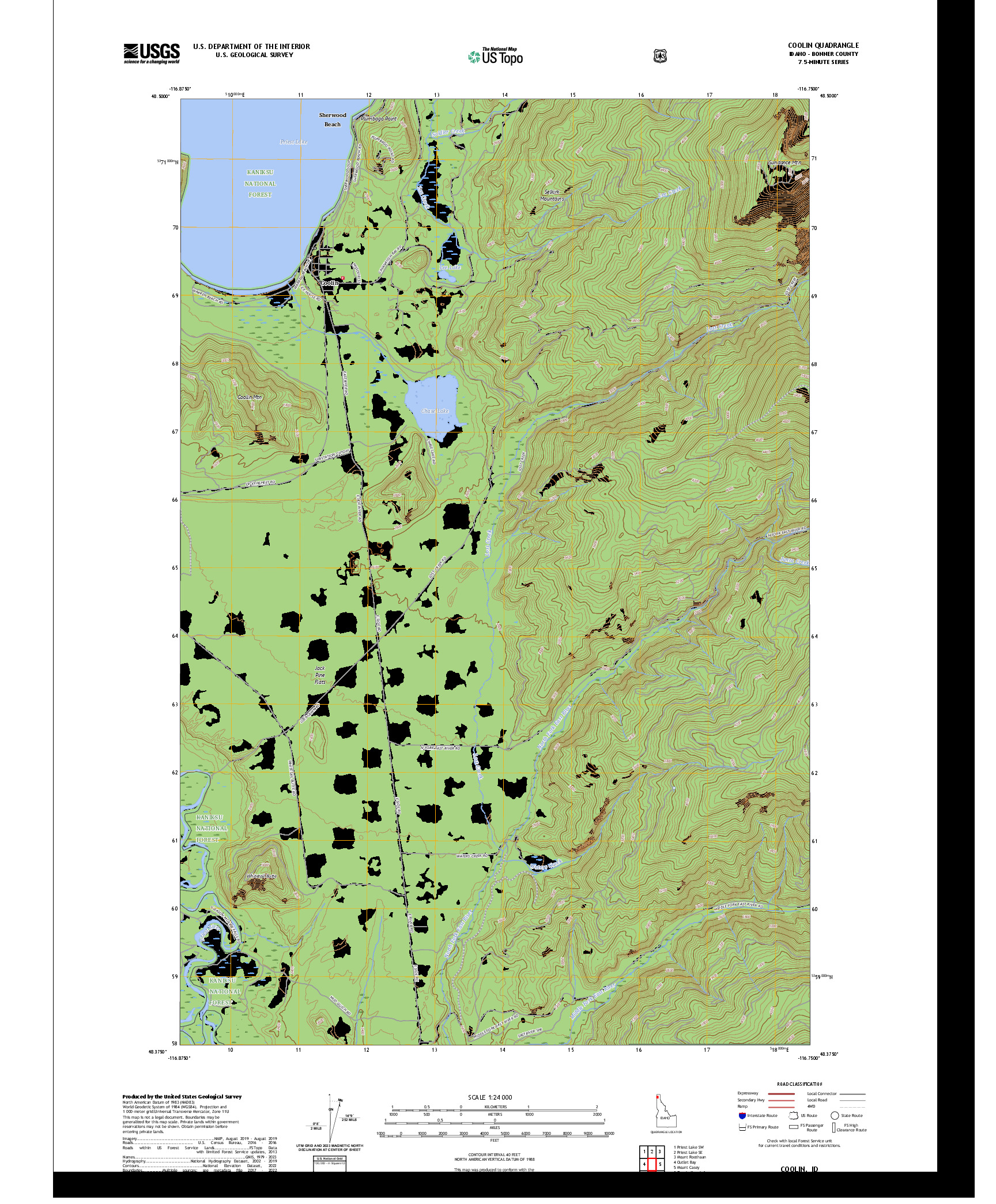 US TOPO 7.5-MINUTE MAP FOR COOLIN, ID
