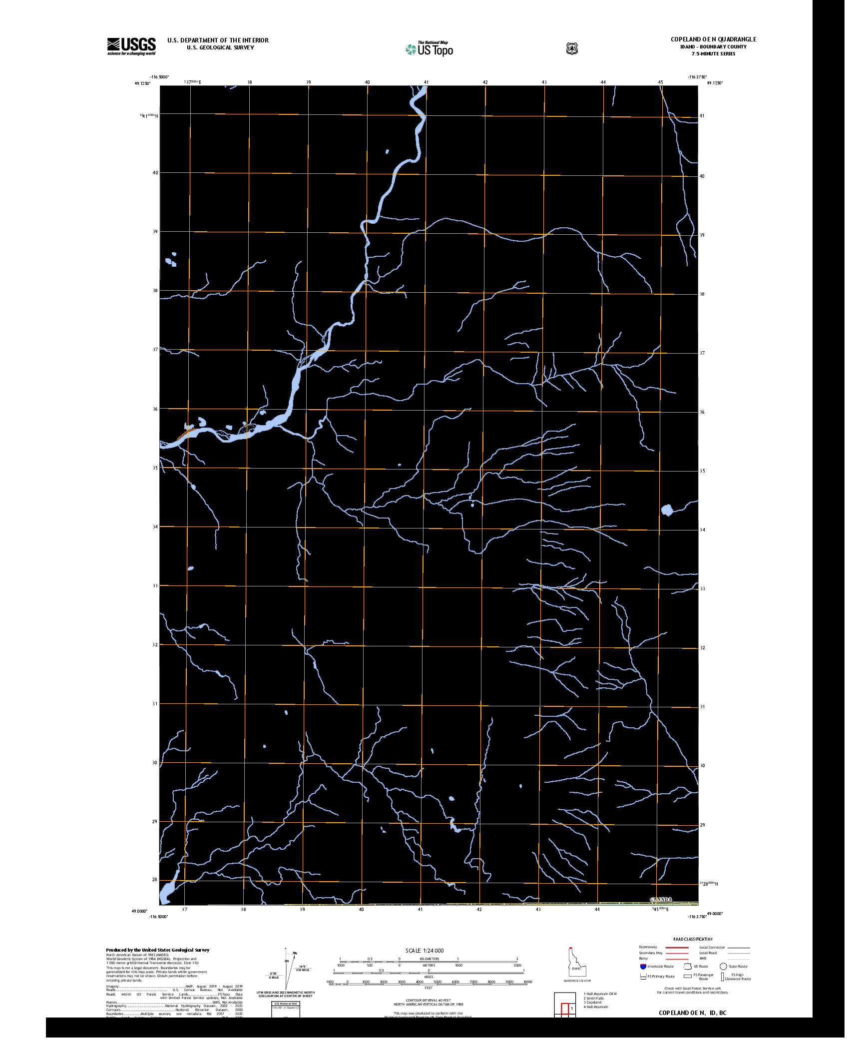 US TOPO 7.5-MINUTE MAP FOR COPELAND OE N, ID,BC