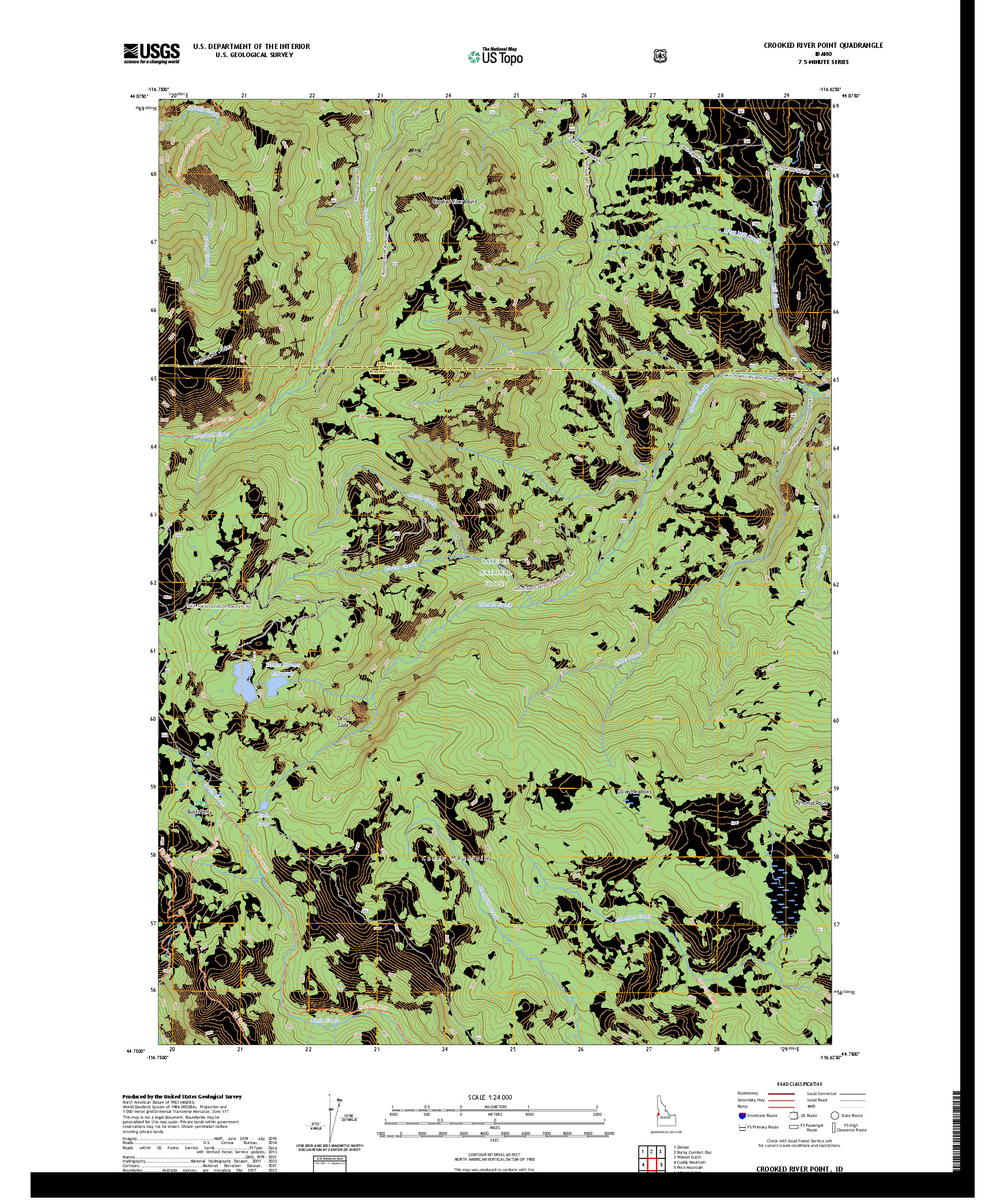 US TOPO 7.5-MINUTE MAP FOR CROOKED RIVER POINT, ID