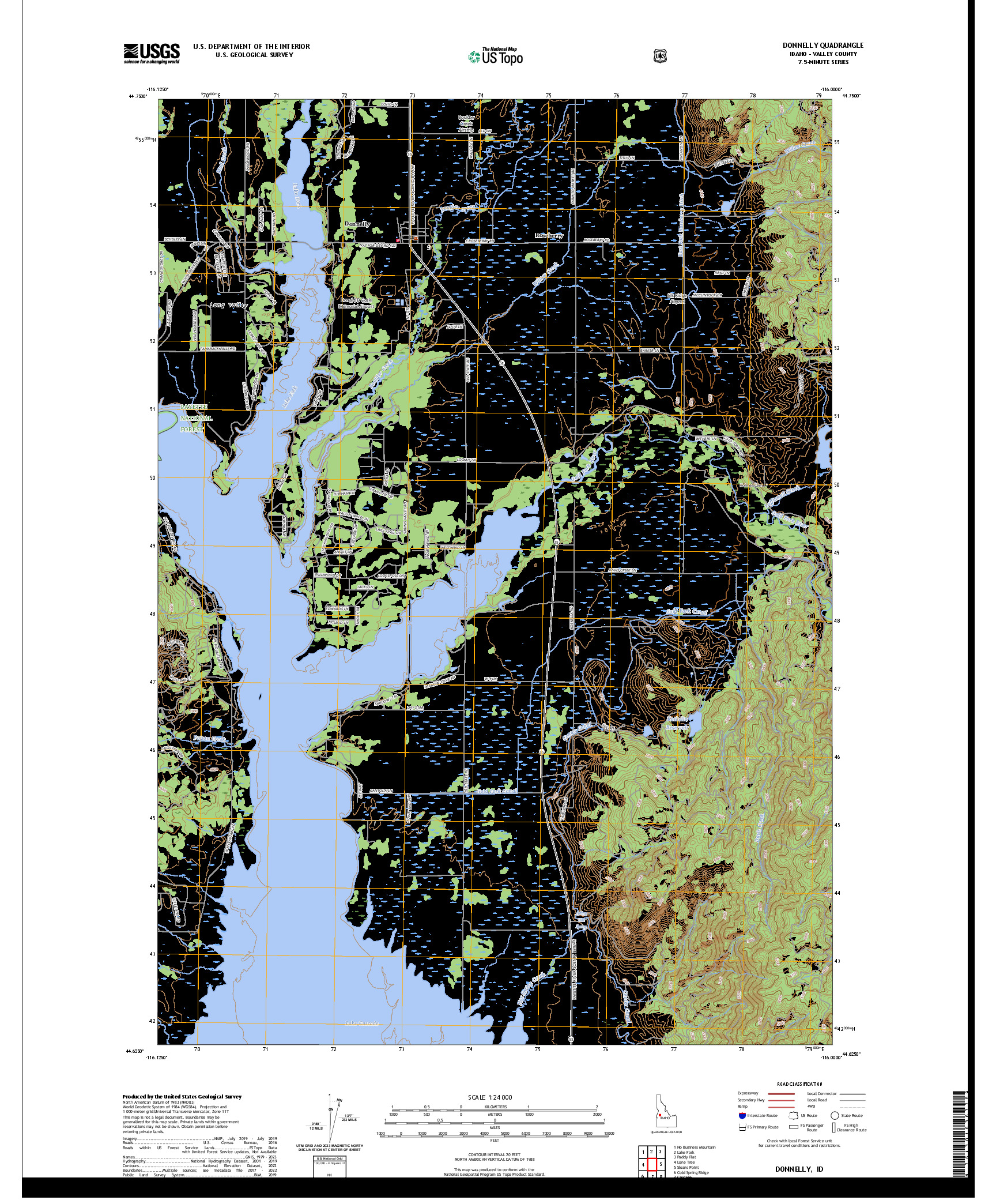 US TOPO 7.5-MINUTE MAP FOR DONNELLY, ID