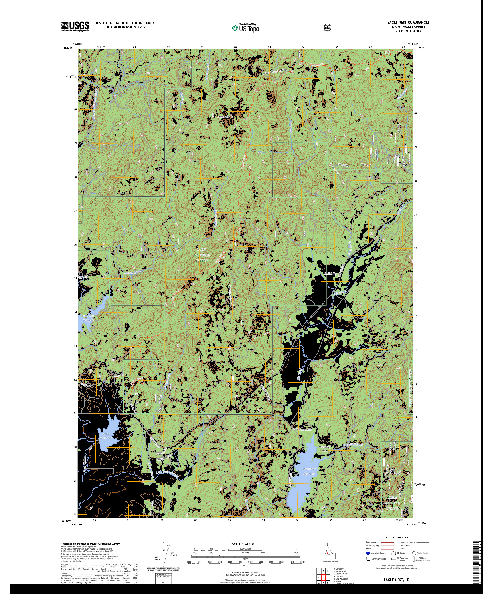 US TOPO 7.5-MINUTE MAP FOR EAGLE NEST, ID