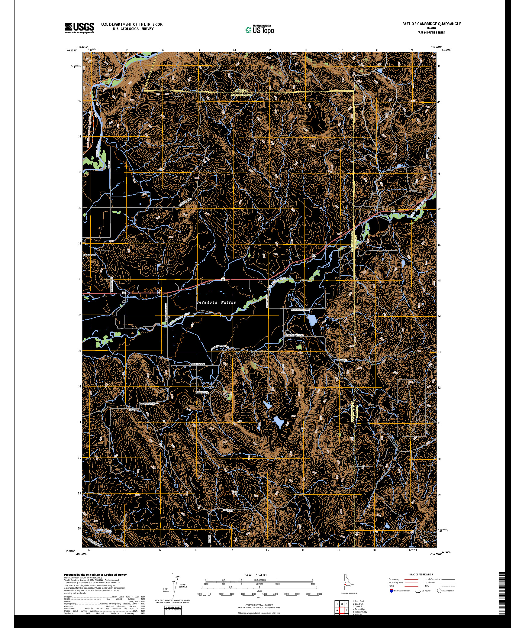 US TOPO 7.5-MINUTE MAP FOR EAST OF CAMBRIDGE, ID