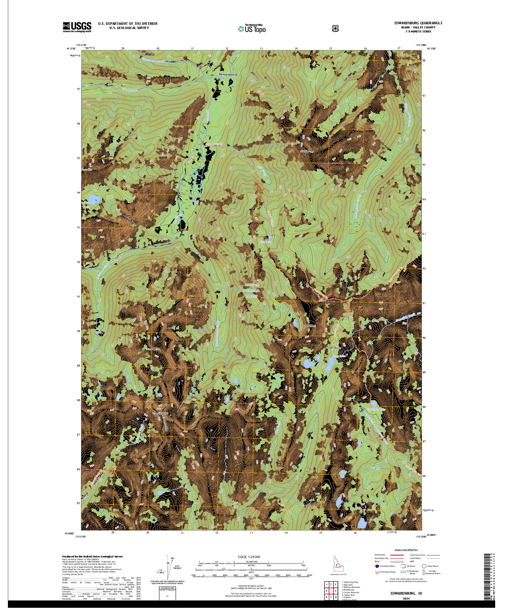 US TOPO 7.5-MINUTE MAP FOR EDWARDSBURG, ID